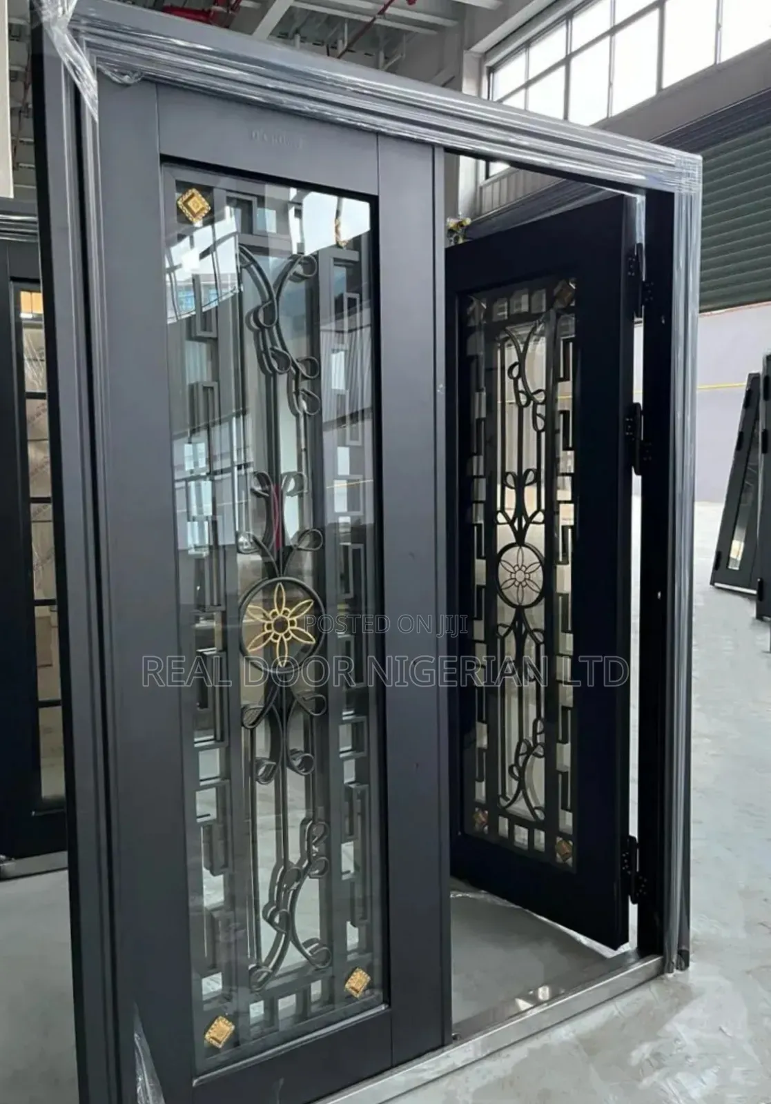 Gray French Unbreakable Glass Door