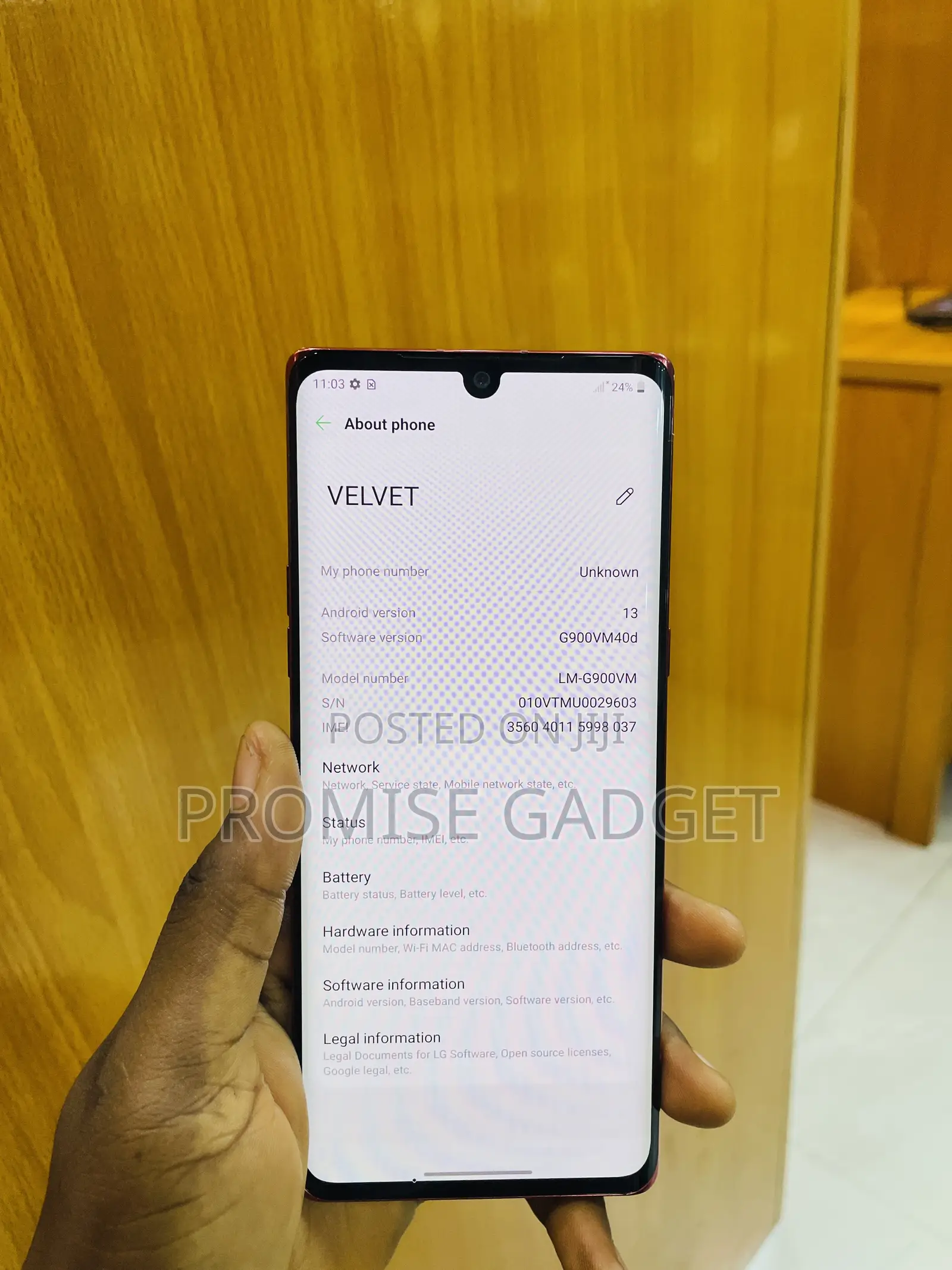 LG Velvet 128 GB Red