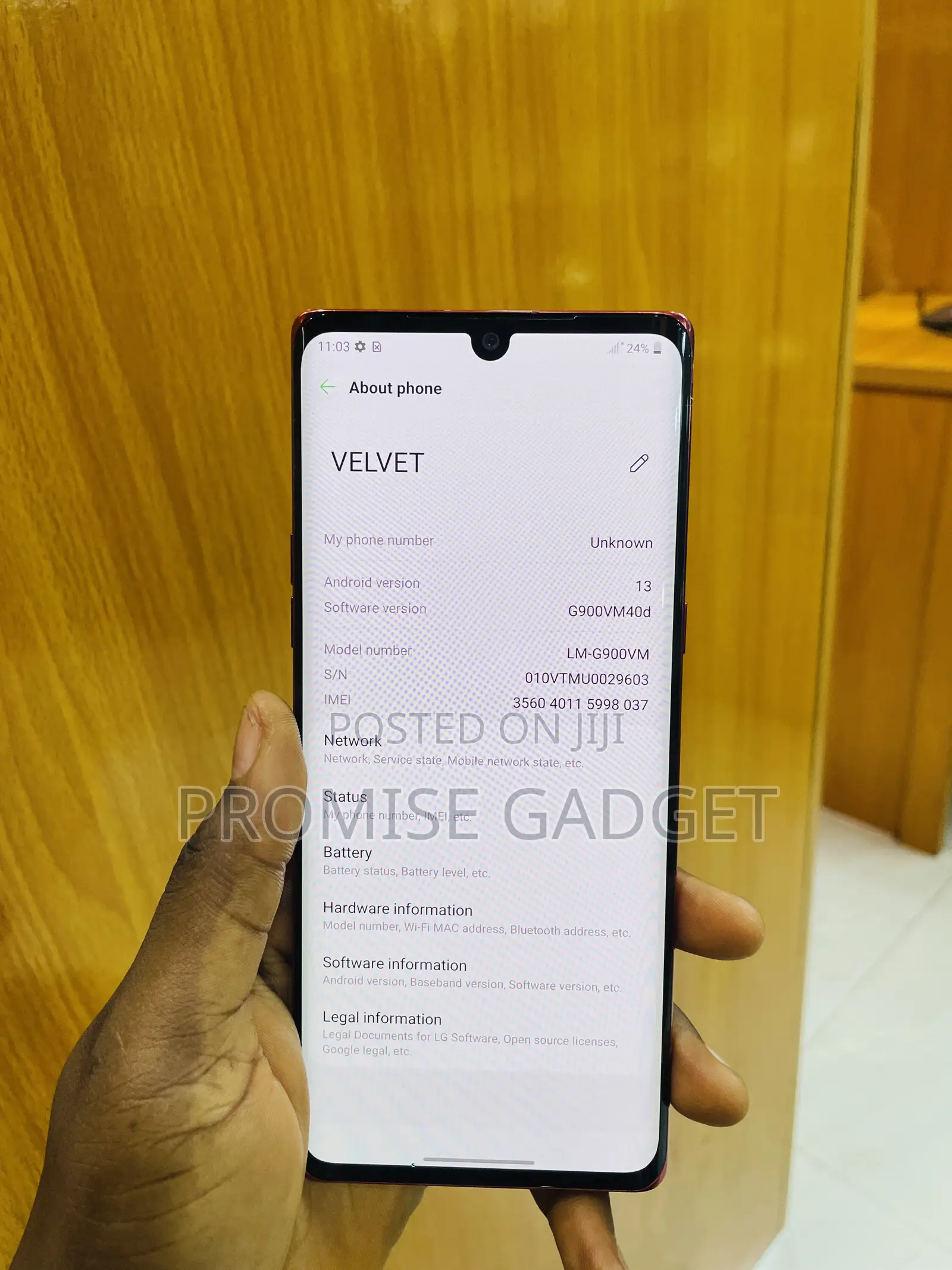 LG Velvet 128 GB Red
