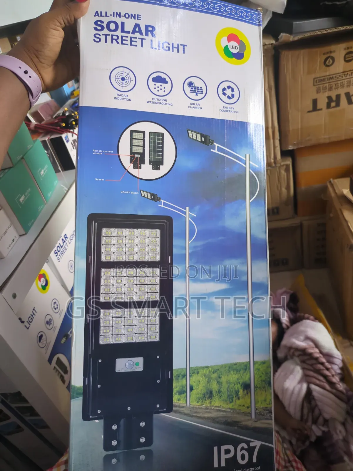 Street Light With Solar Ip66 Waterproof