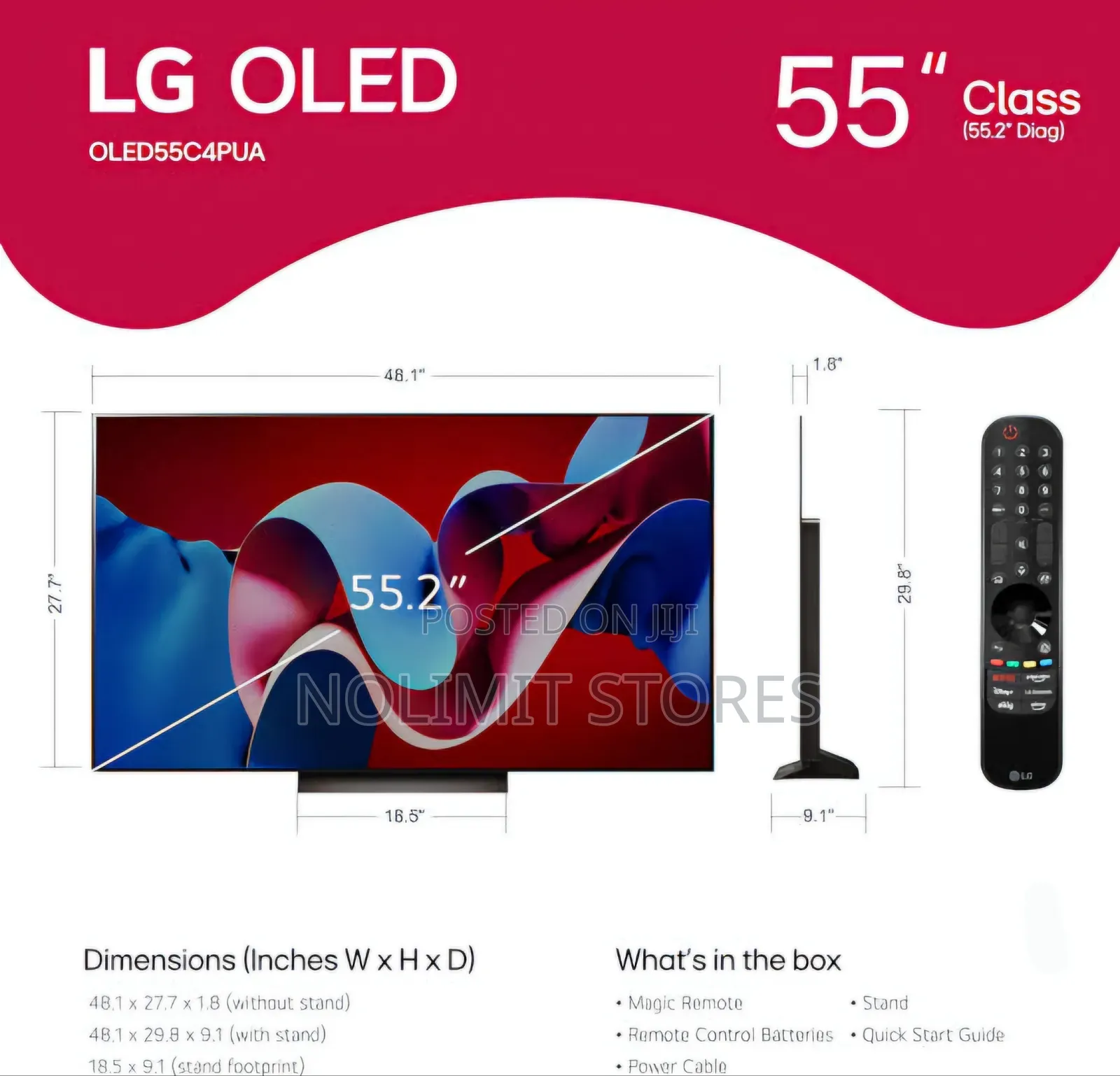 Lg 55 Inch Oled Evo Ai C5 Smart Tv (Oled55c56la, 2025)