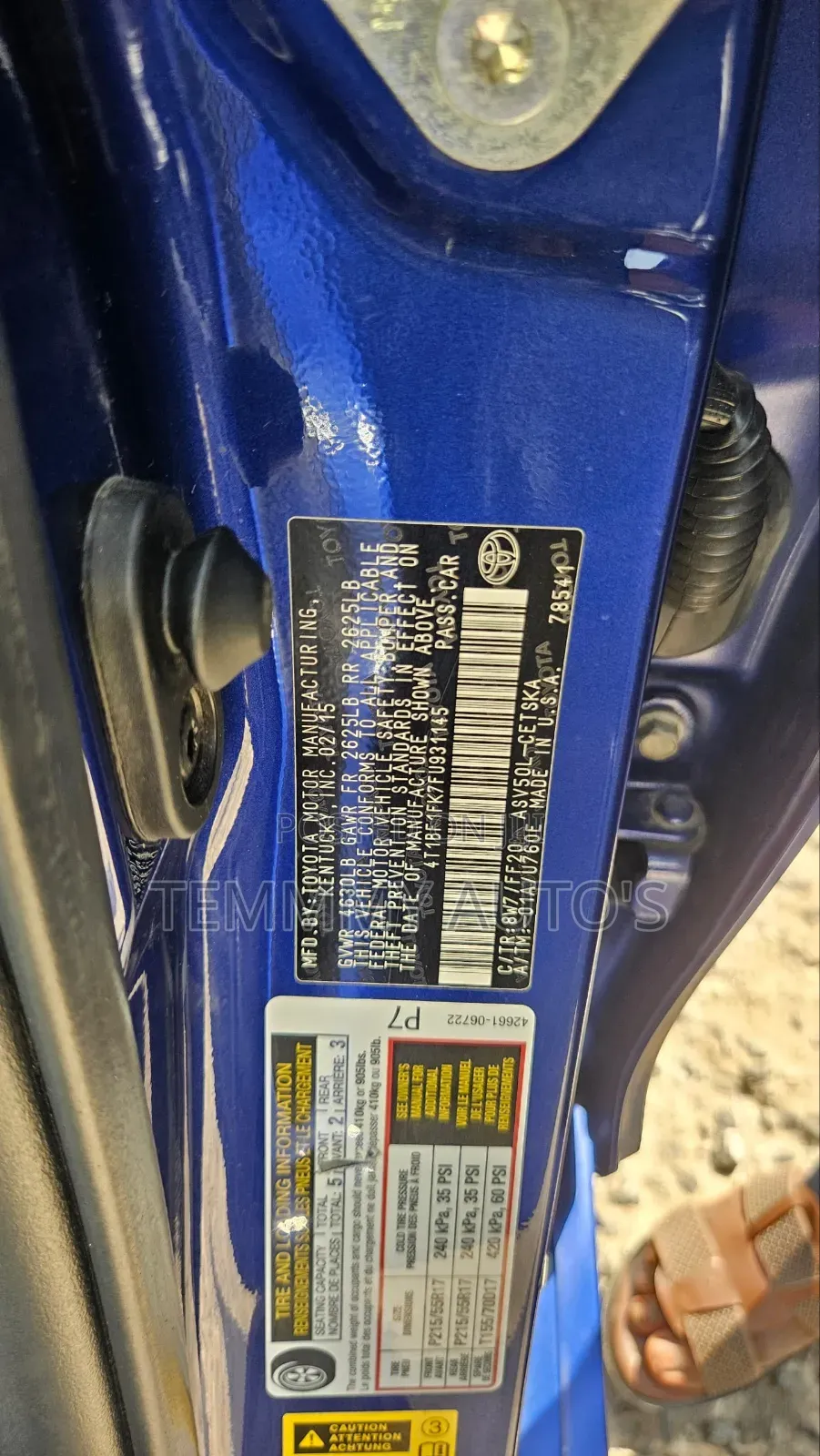 Toyota Camry SE 4dr Sedan (2.5L 4cyl 6A) 2015 Blue