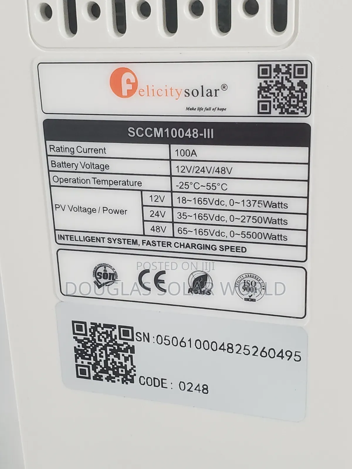 Felicity Solar 100a MPPT Charge Controller