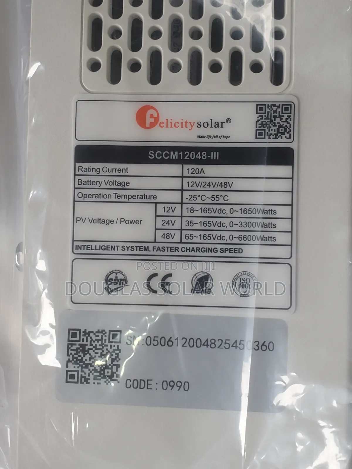 Felicity Solar 120a MPPT Charge Controller (Model Sccm10048-Iii)