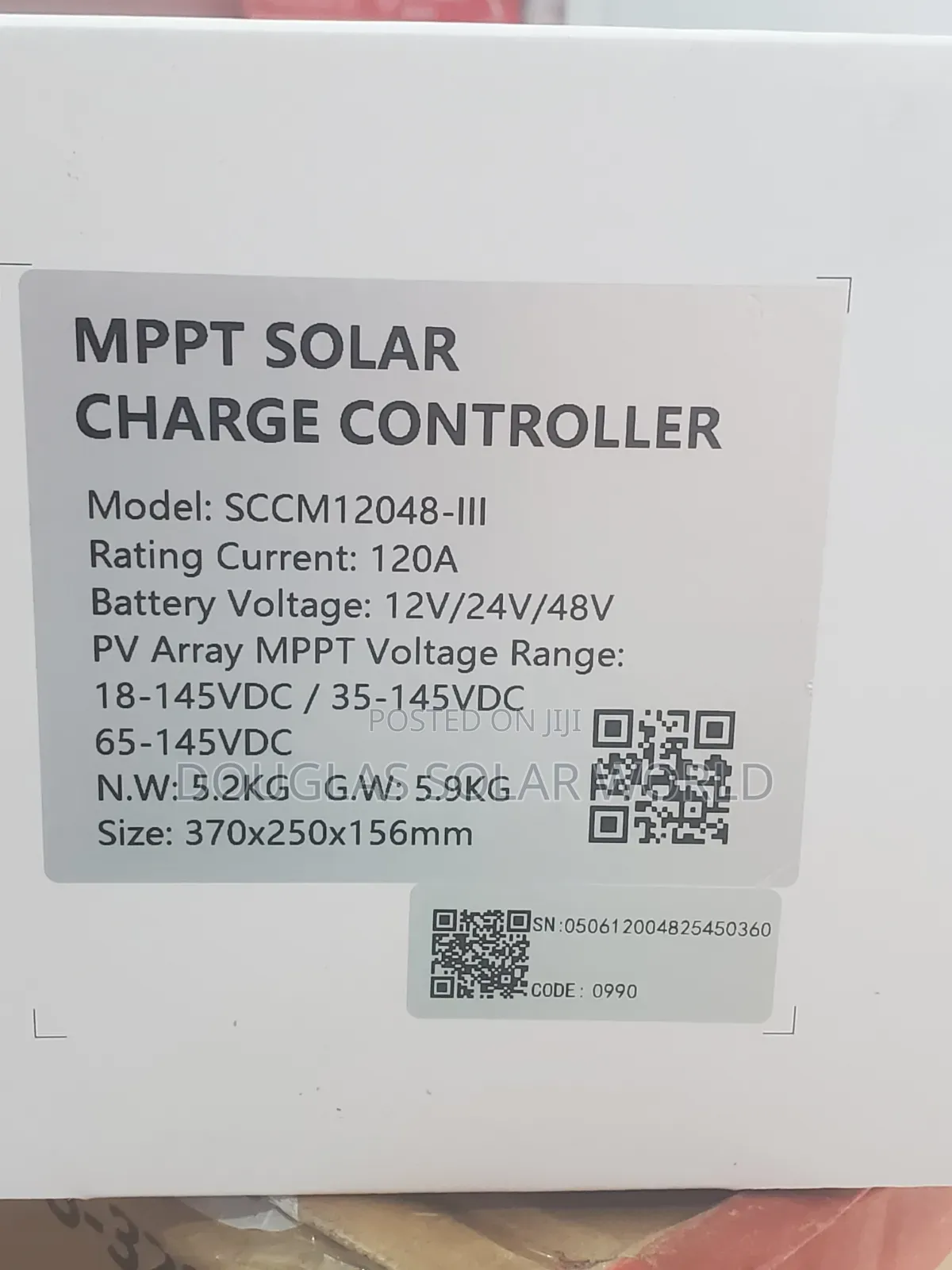 Felicity Solar 120a MPPT Charge Controller (Model Sccm10048-Iii)