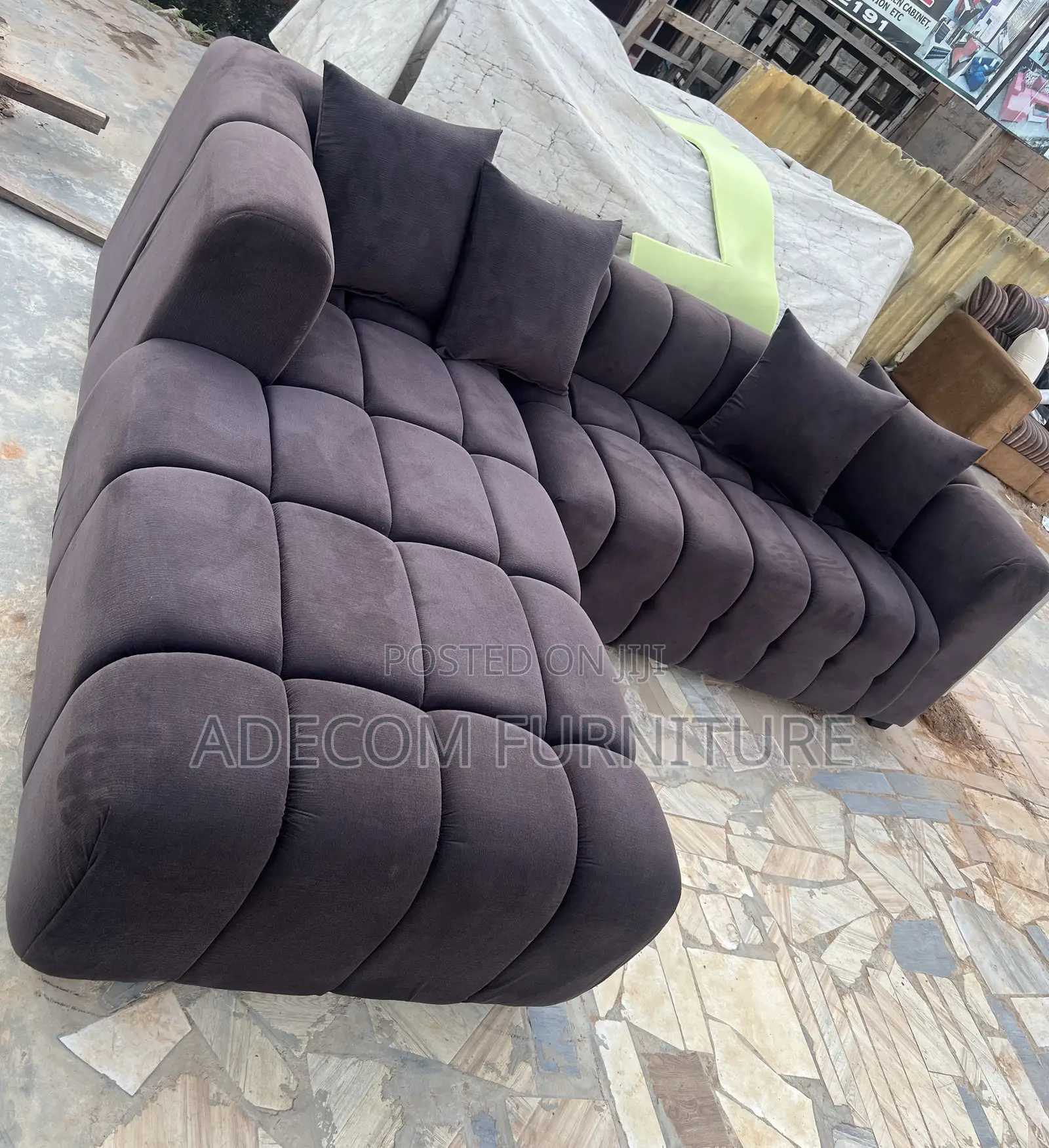 Chair L Shape With Boucle Cloth Payment On Delivery 🚚