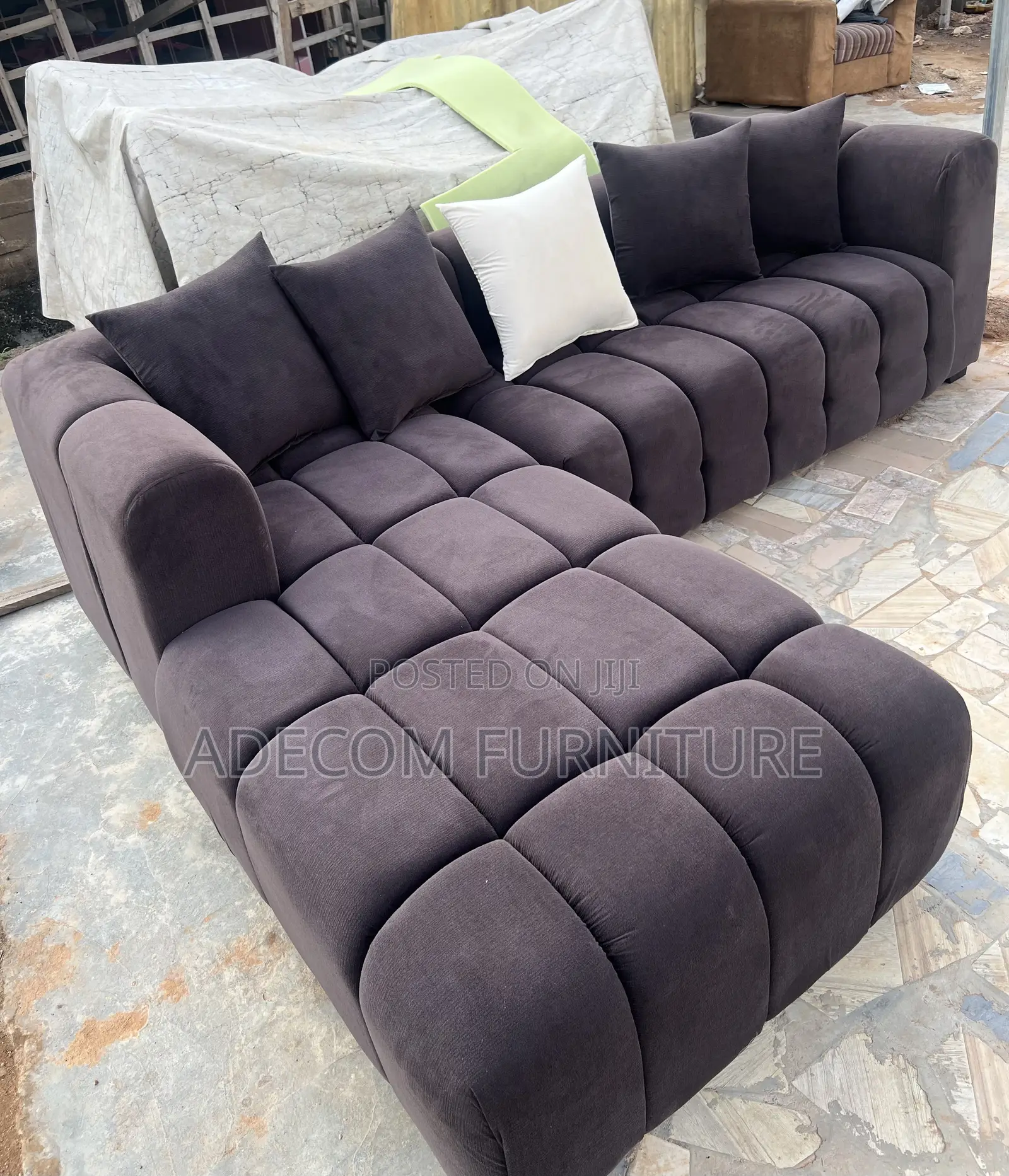 Chair L Shape With Boucle Cloth Payment On Delivery 🚚