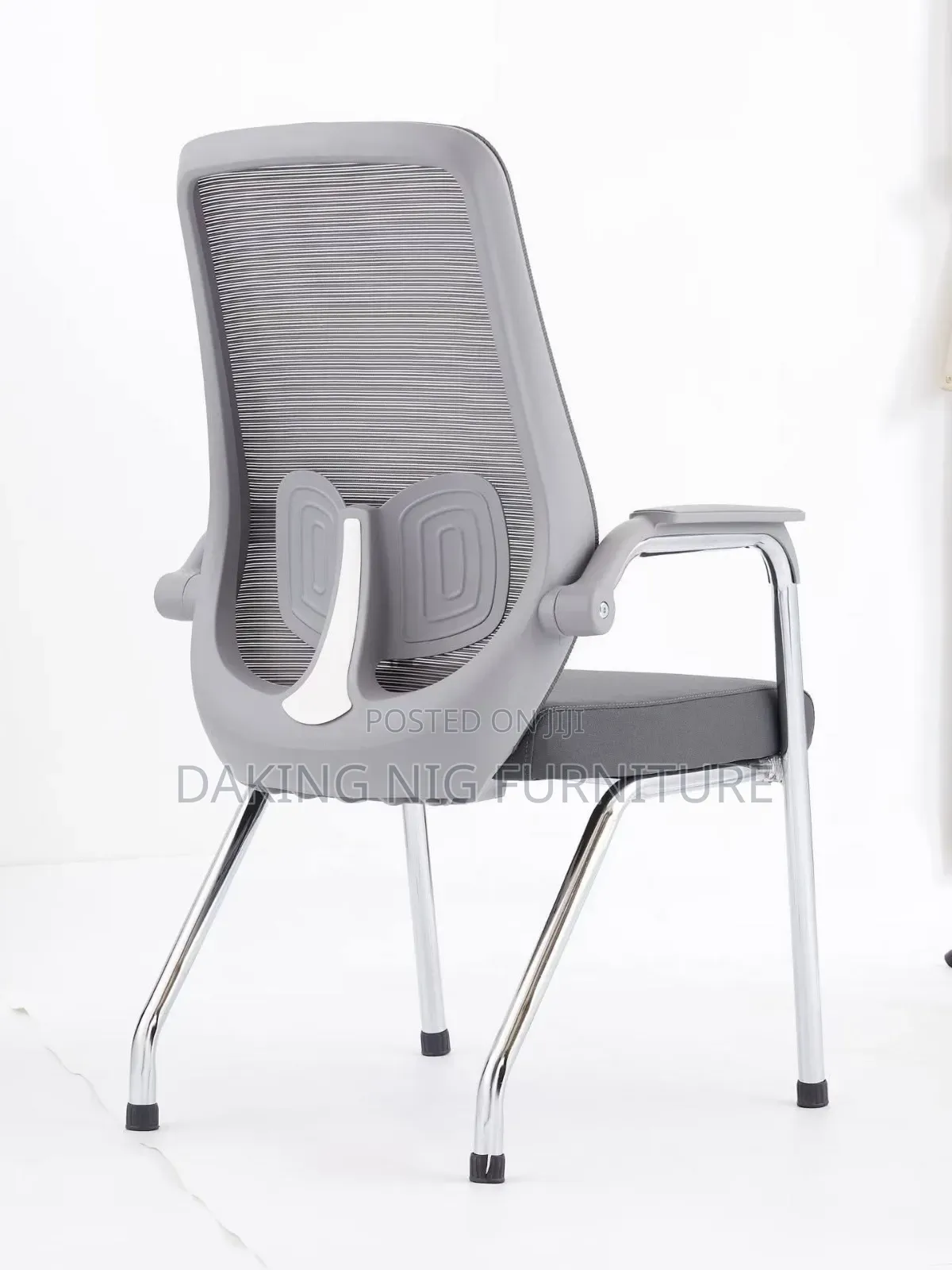 Grey and Black Visitors Chair