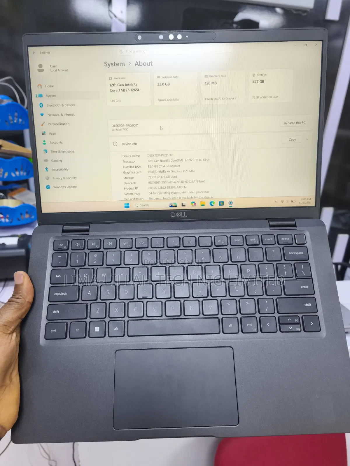 Laptop Dell Latitude 7430 32GB Intel Core i7 SSD 512GB