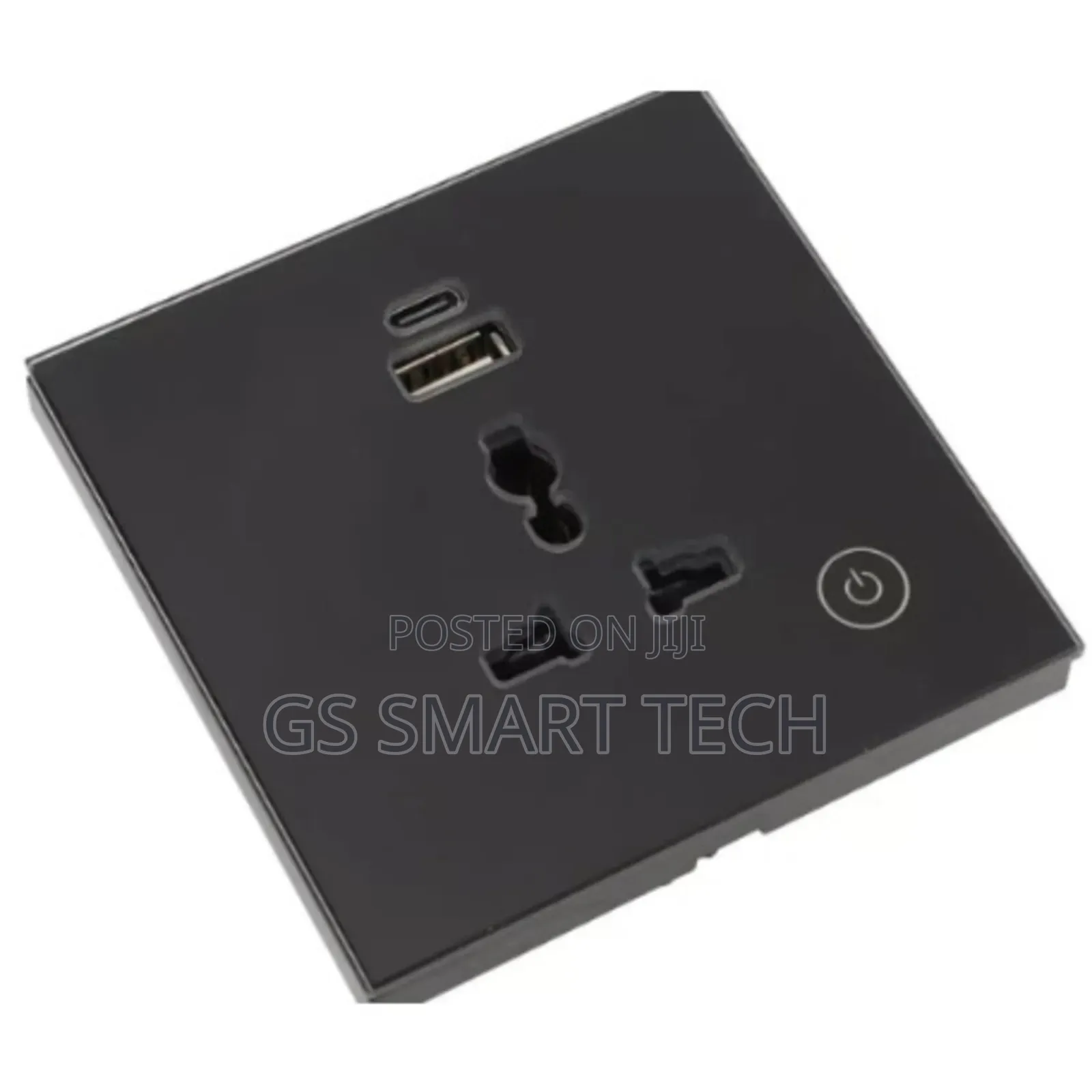 Smart Wi-fi Tuya Single Socket With Usb Port And Type C Port - Black