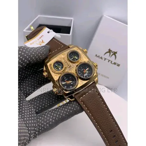 Matturi Quality Brown Leather Wristwatch