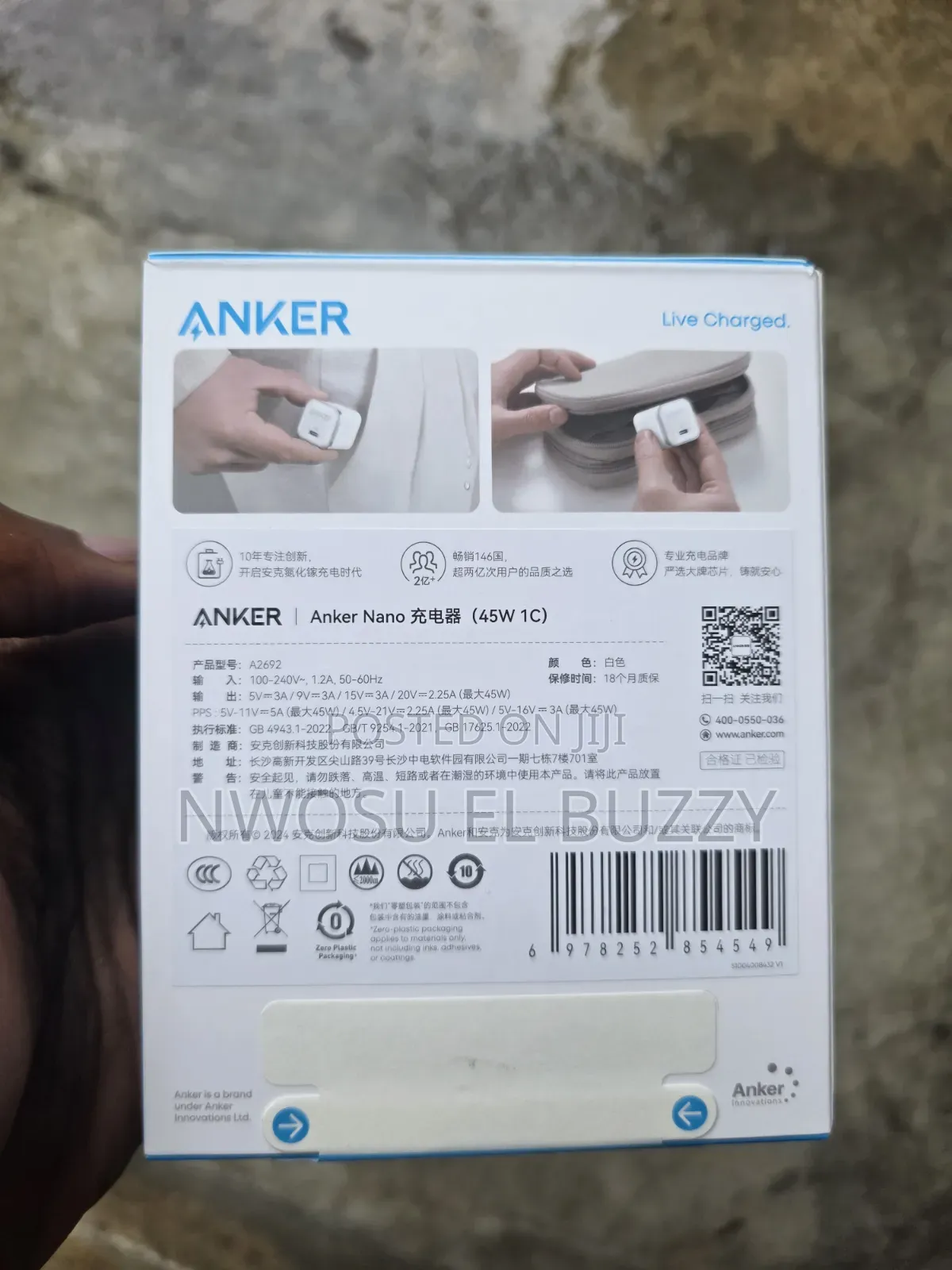 Anker Nano Charger (45w), a Compact Usb-C
