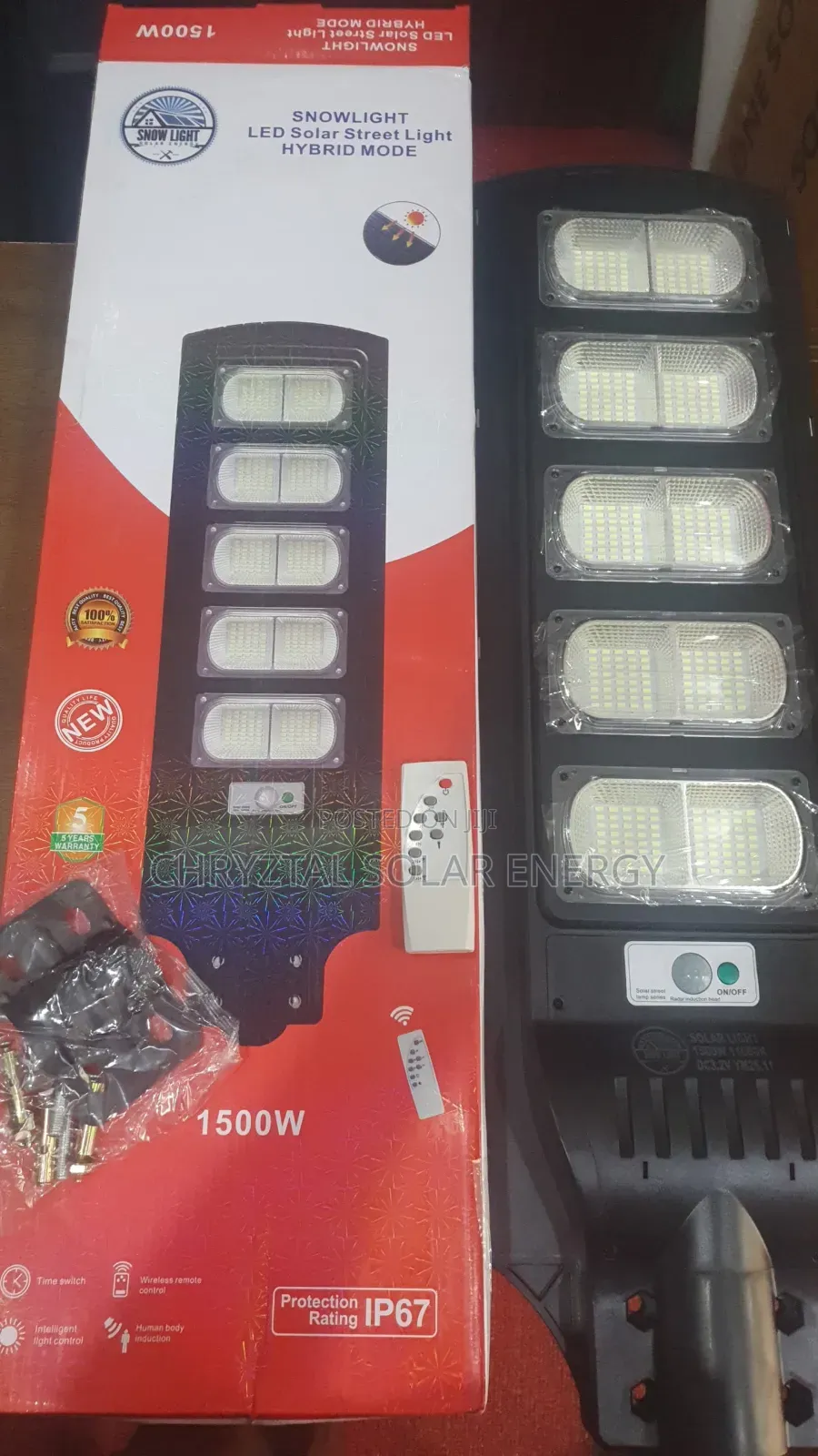 High Quality 1500watts Solar Street With Free Remote Control Kits.
