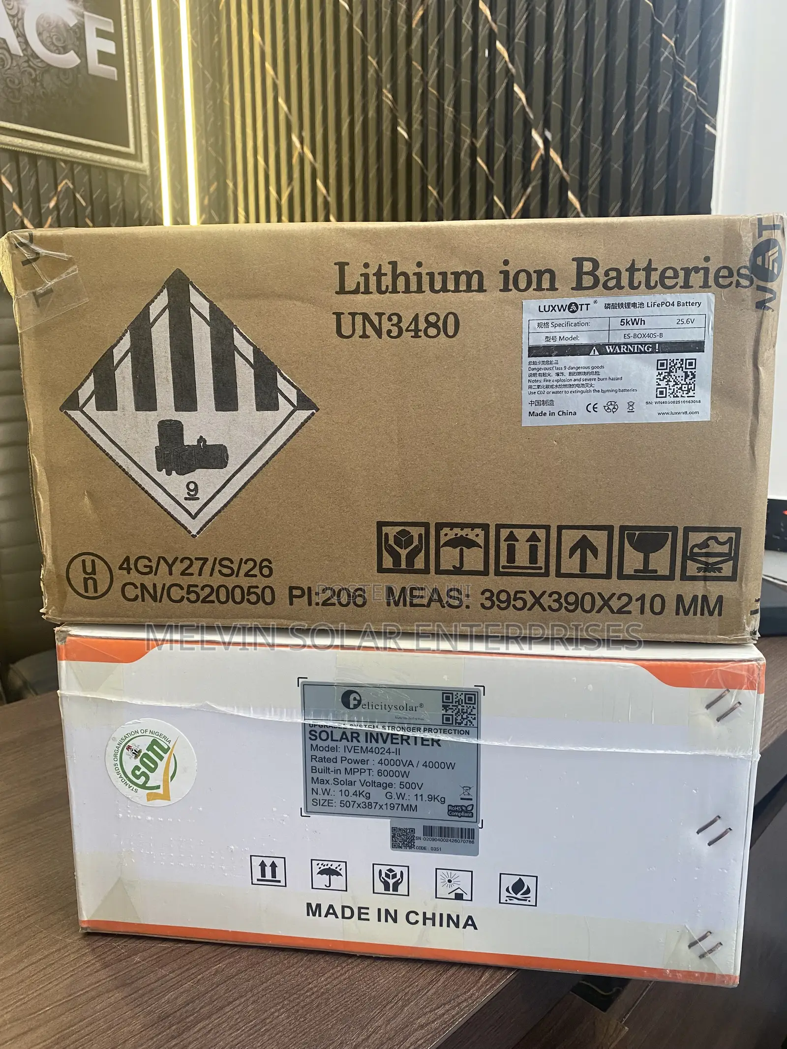4kva 24v Felicity Hybrid Inverter/5kwh 24v Luxwatt Solar Lithium Ba3