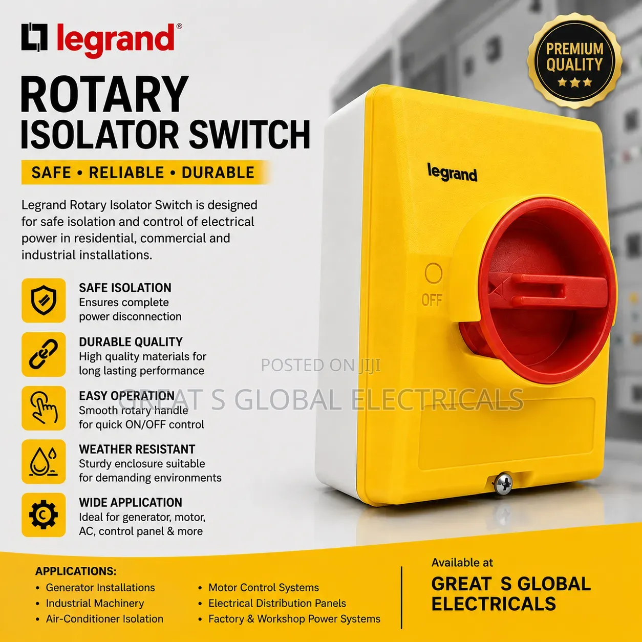 Legrand Rotary Isolator Switch (Changeover/Disconnect Switch)