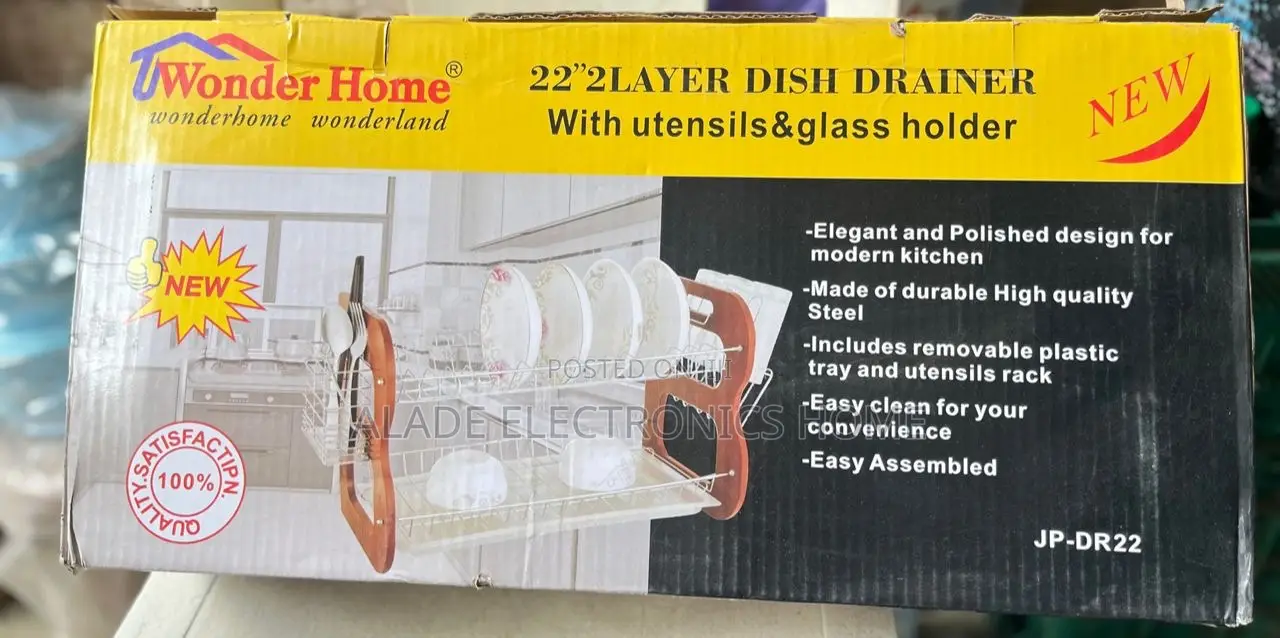 22layers Dish Drainer With Utensils and Glass Holder.