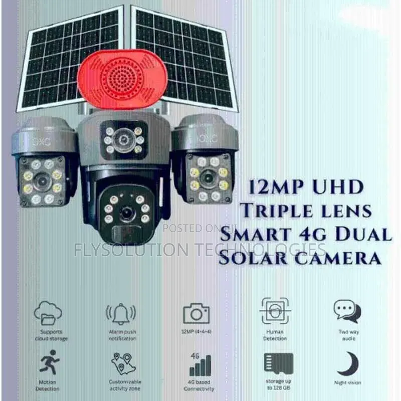 4 Lens Full Hd 4g Sim Solar PTZ Security CCTV Camera With Hieasy App