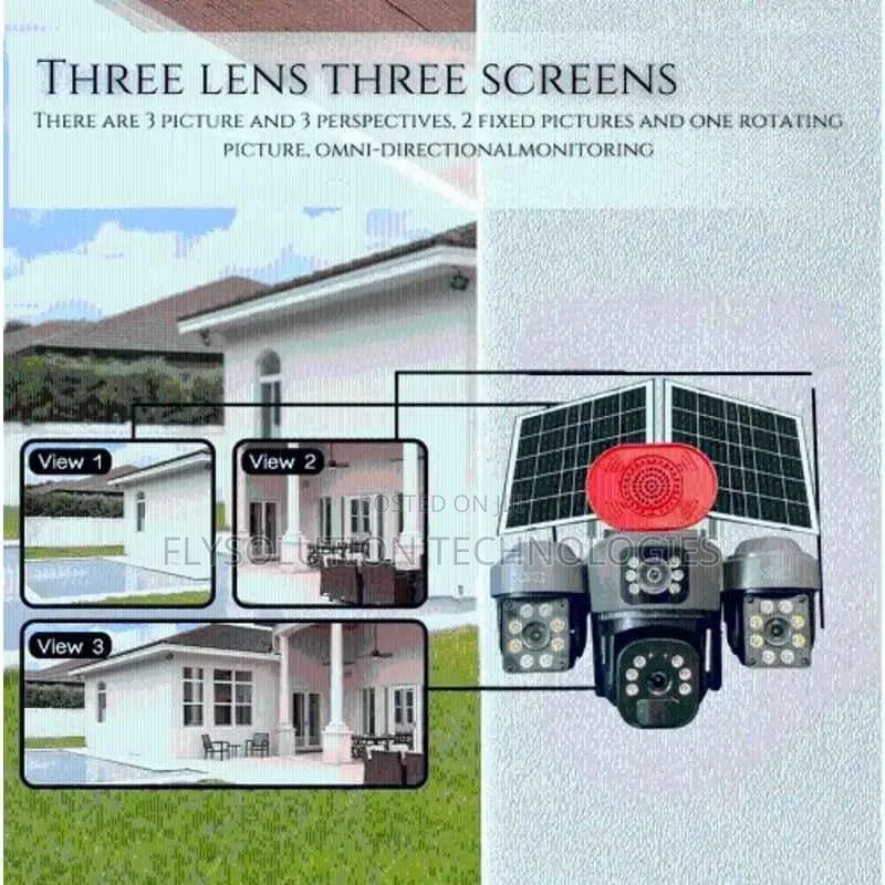 4 Lens Full Hd 4g Sim Solar PTZ Security CCTV Camera With Hieasy App