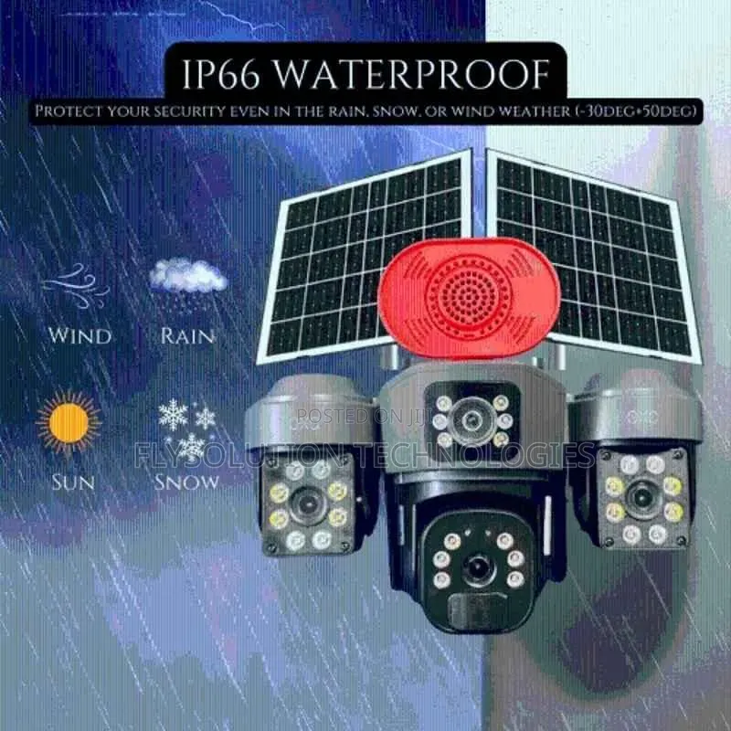 4 Lens Full Hd 4g Sim Solar PTZ Security CCTV Camera With Hieasy App
