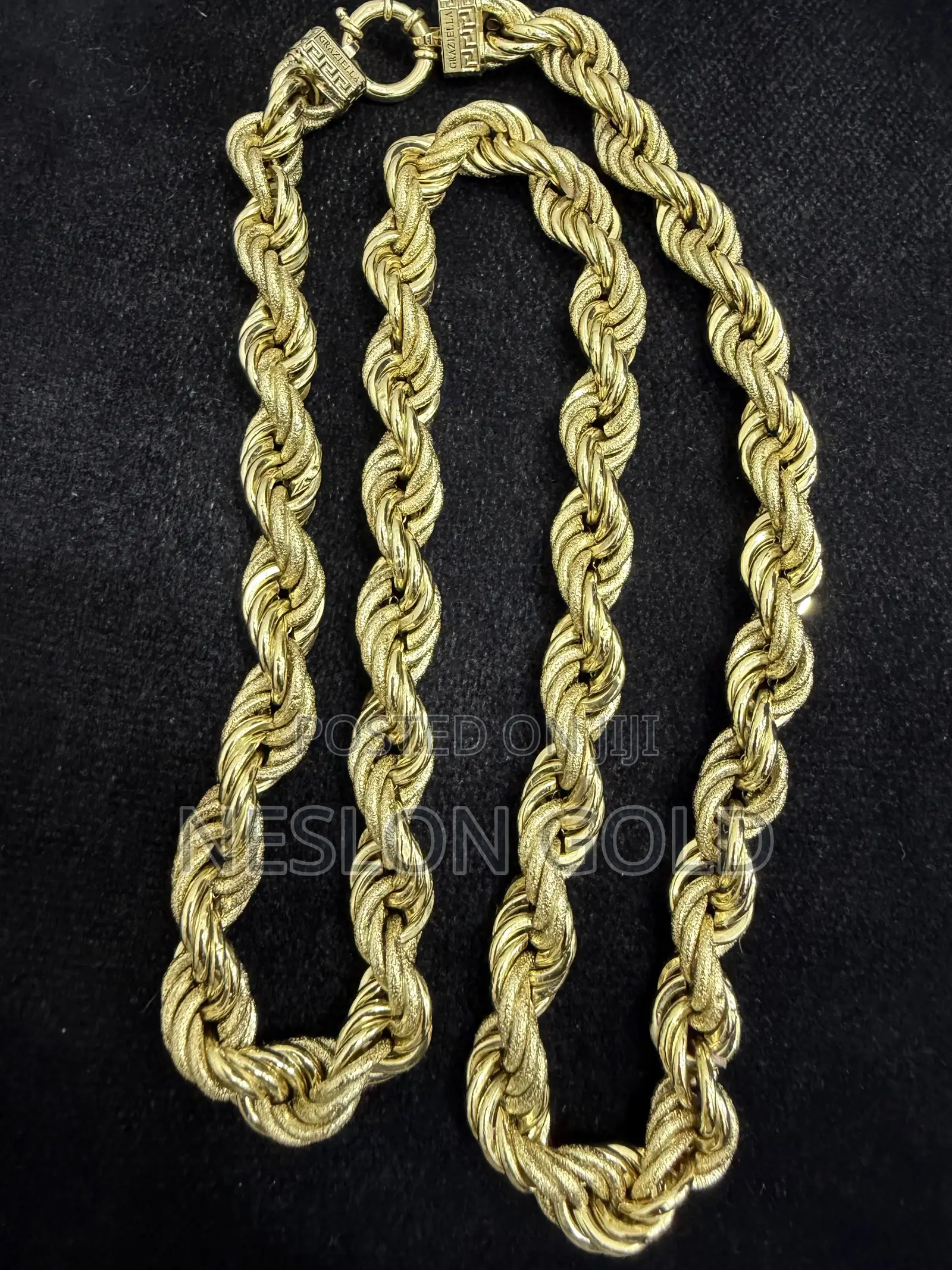 18karat Italian Original Gold Necklace Huge Diamond