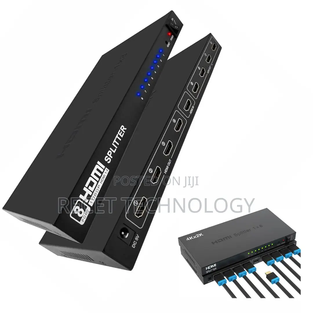 8 Port Hdmi Splitter 1×8 1 in 8 Out Audio Supports 3d, X