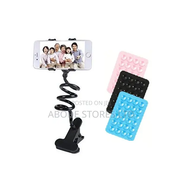 360 Rotate Flexible Phone Holder + 3 PCS Silicon Sunction Holder