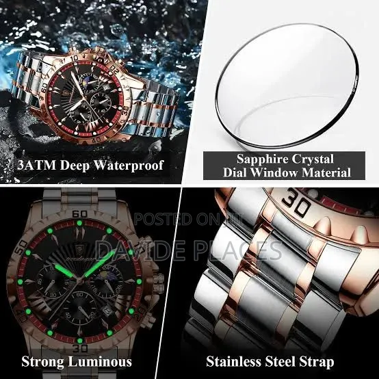 *Poedagar Chronograph* Waterproofs With Sapphire Glass _Comes With