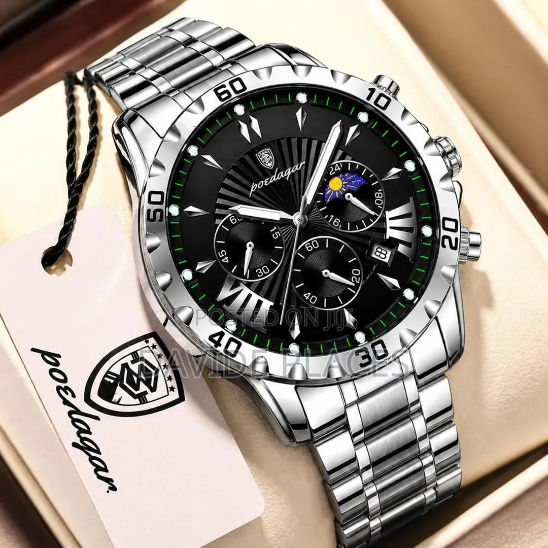 *Poedagar Chronograph* Waterproofs With Sapphire Glass _Comes With
