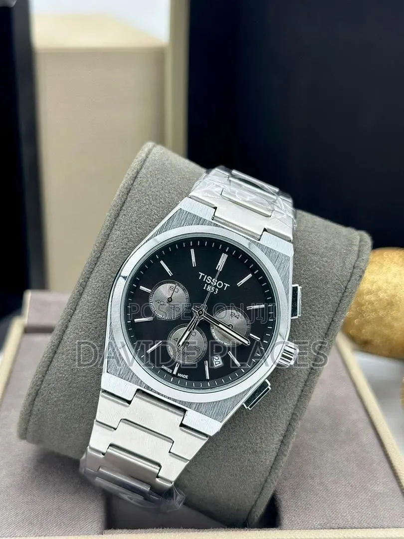 Tissot PRX Stainless Steel Chain Watch, With Active Chronograph and Da