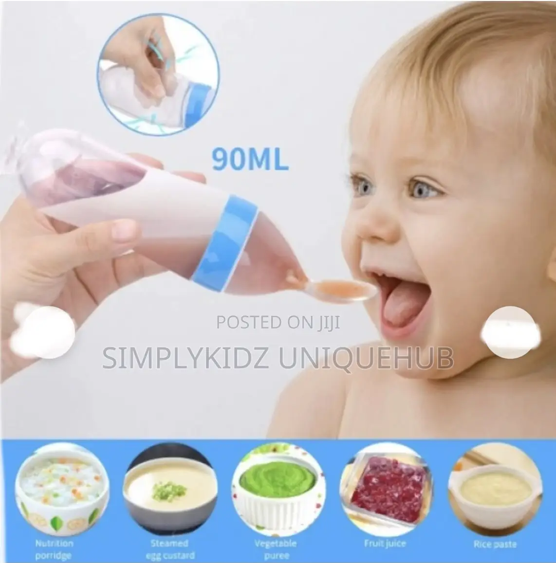 Silicone Squeeze Feeder With Spoon and Hygienic Cover (90ml)