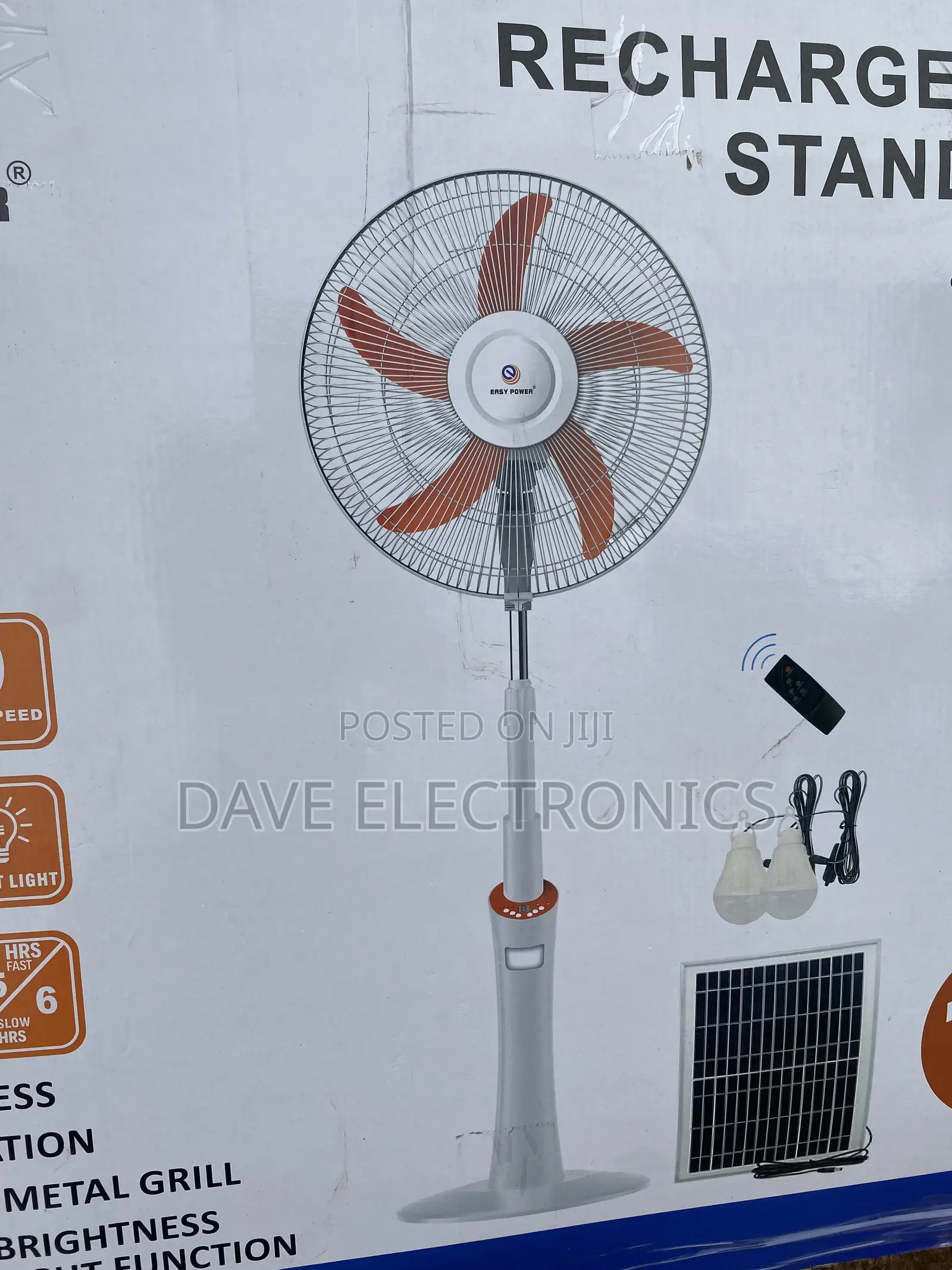 Easy Power Rechargeable Standing Fan 18 Inches