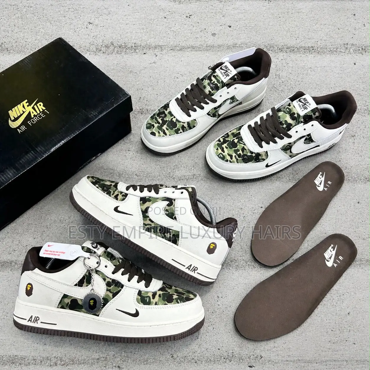 New Bape X Nike Air Force 1 ‘07 Premium ‘Military Bape’ ” Snks”*