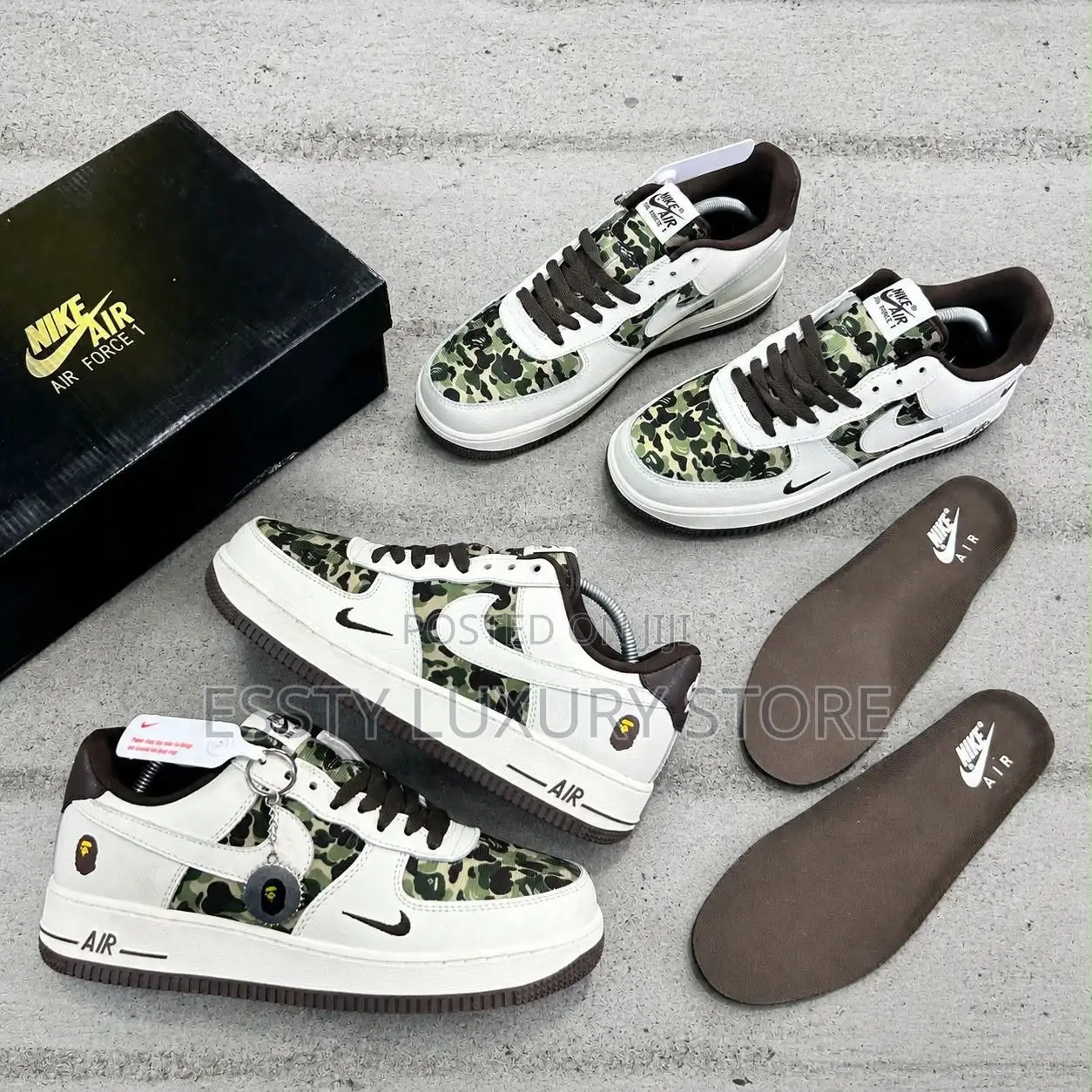 New Bape X Nike Air Force 1 ‘07 Premium ‘Military Bape’ ” Snks”*