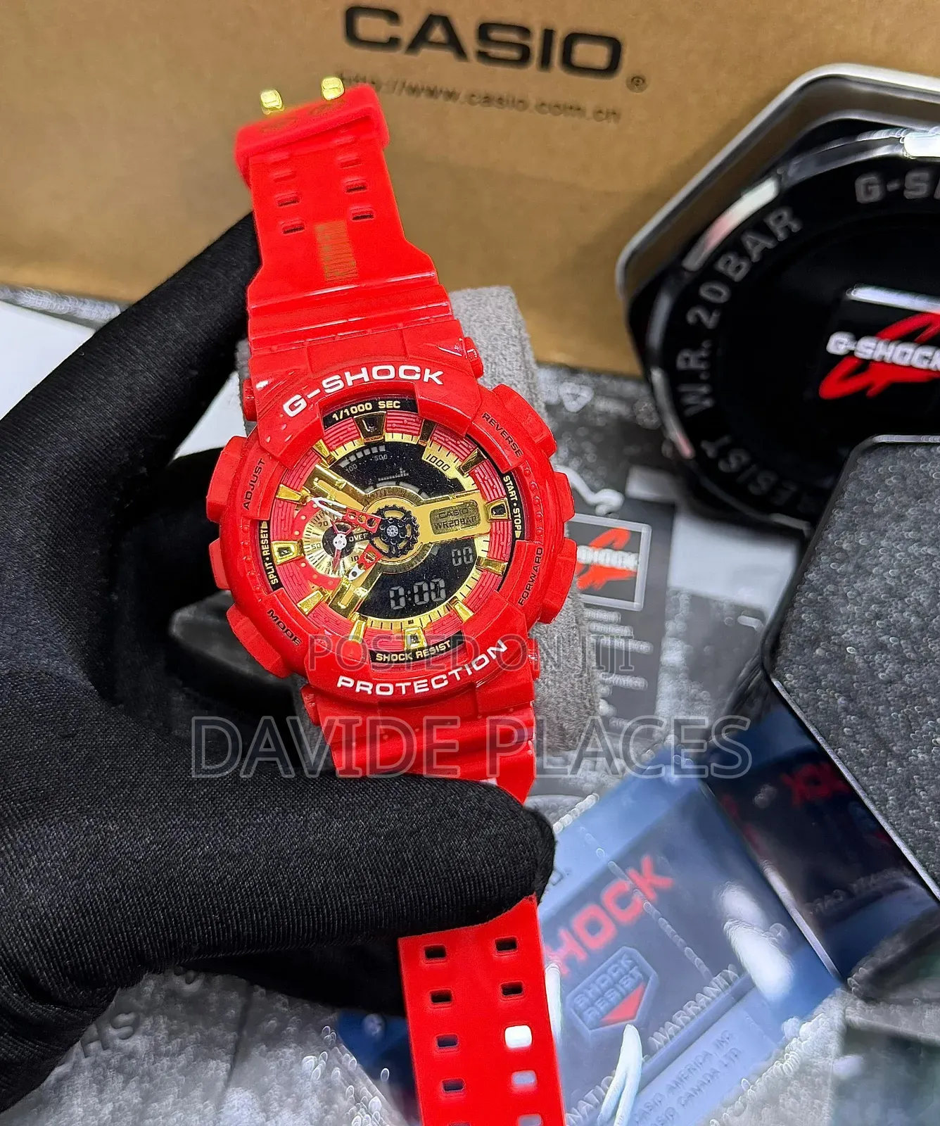 G-Shock Digital and Analogue Time Display Rubber Watch,With Date, D