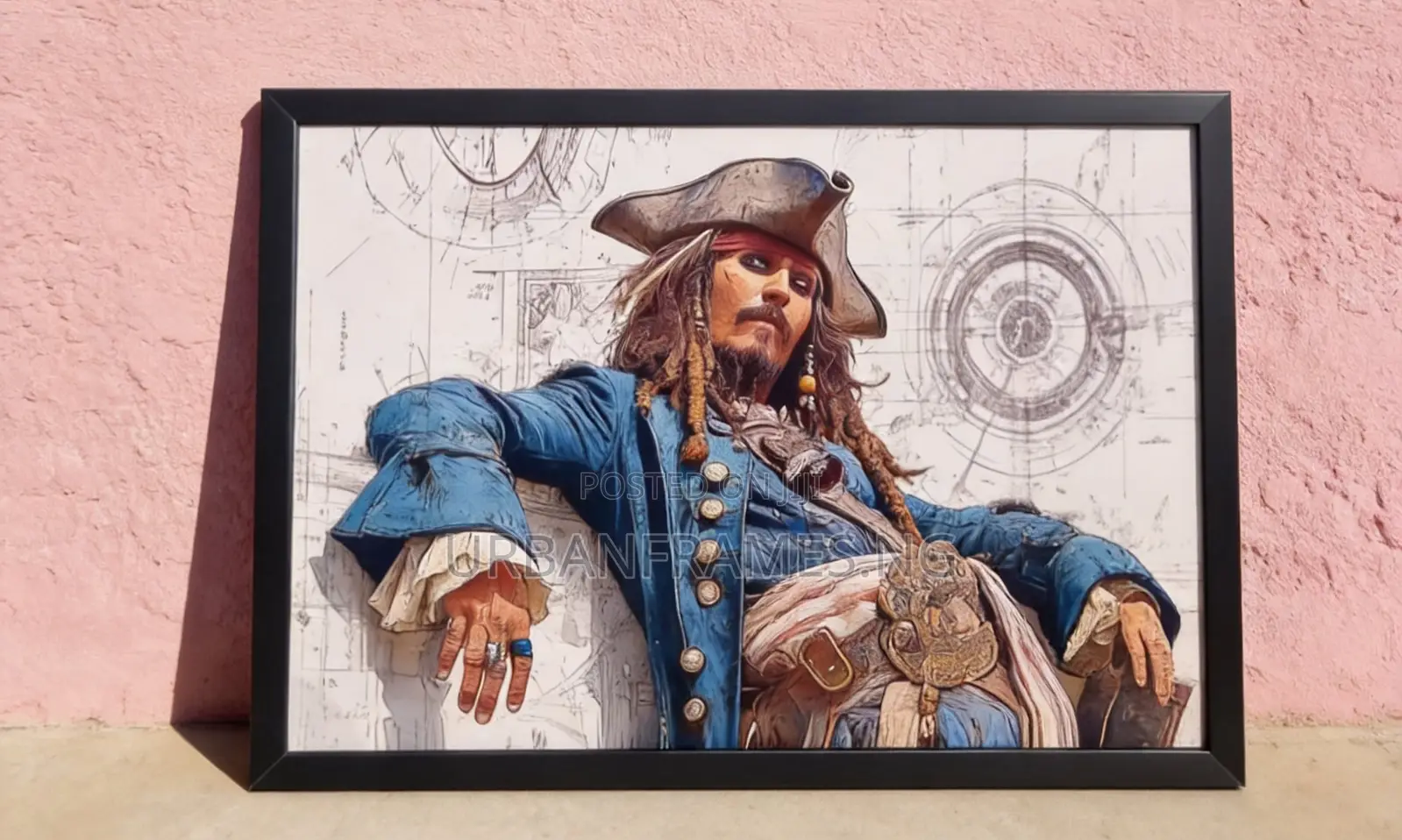 Jack Sparrow Wall Art Frame 20×30 Inches | Premium Wooden Frame