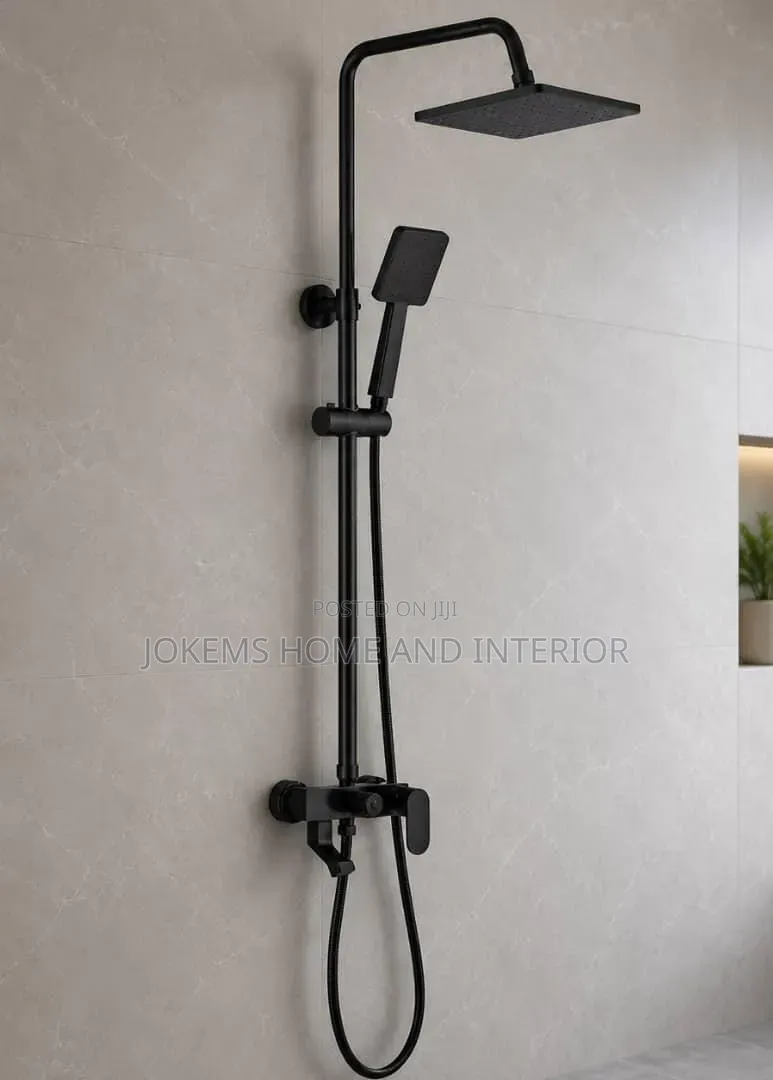Matte Black Rain Shower Mixer Set