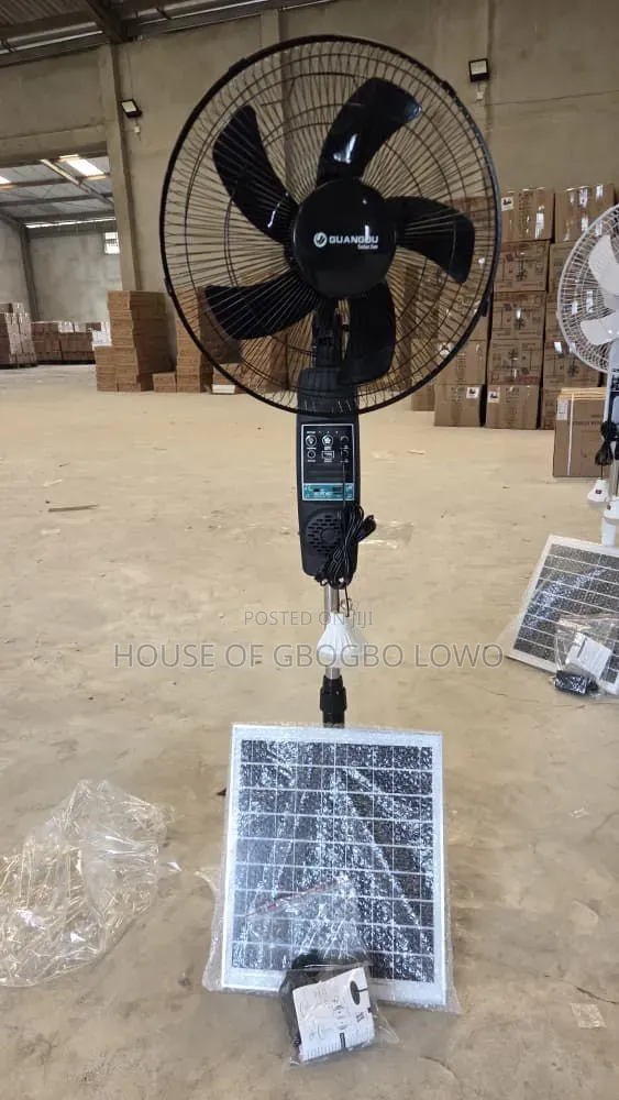 16 Inches Rechargeable Fan With Bluetooth Solar Panel and 1 Bulb