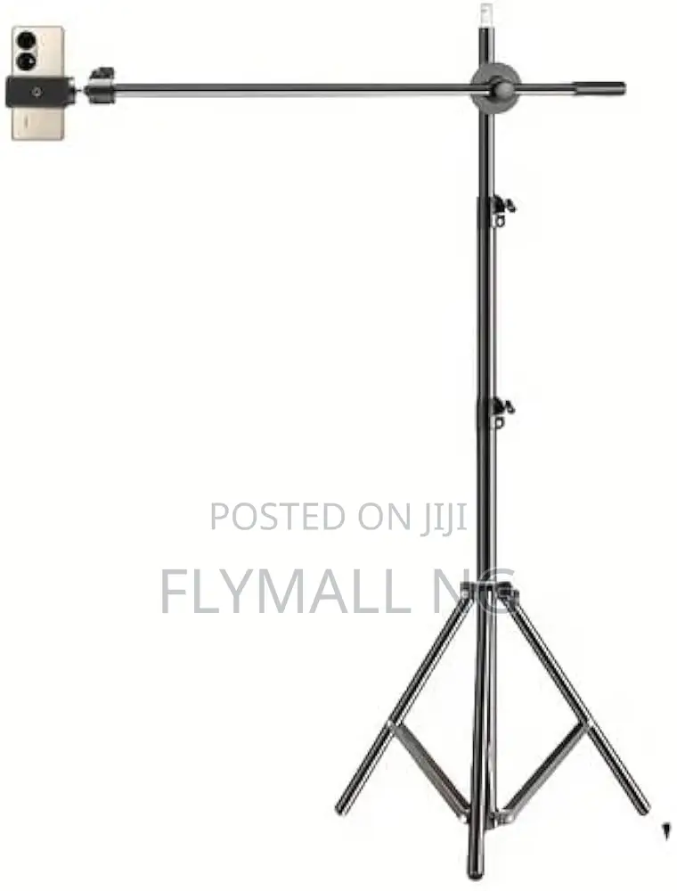 Adjustable Overhead Cross Tripod With Clamp 360° Rotatable Phone Stand
