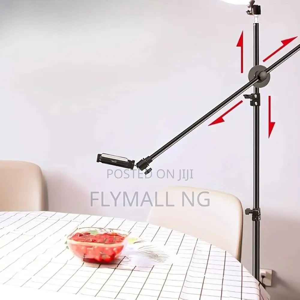 Adjustable Overhead Cross Tripod With Clamp 360° Rotatable Phone Stand