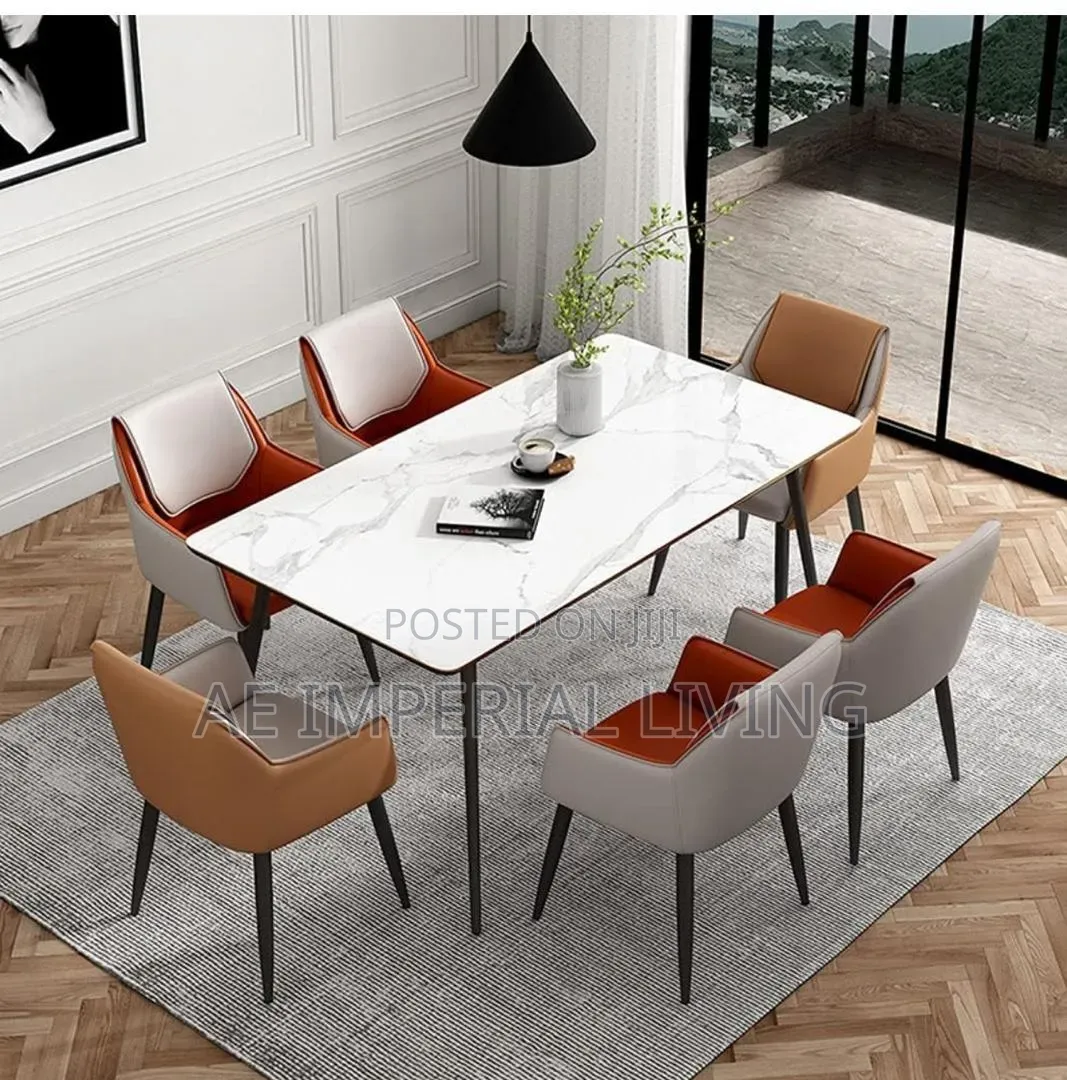 The Milano 6-Seater Marble Dining Set