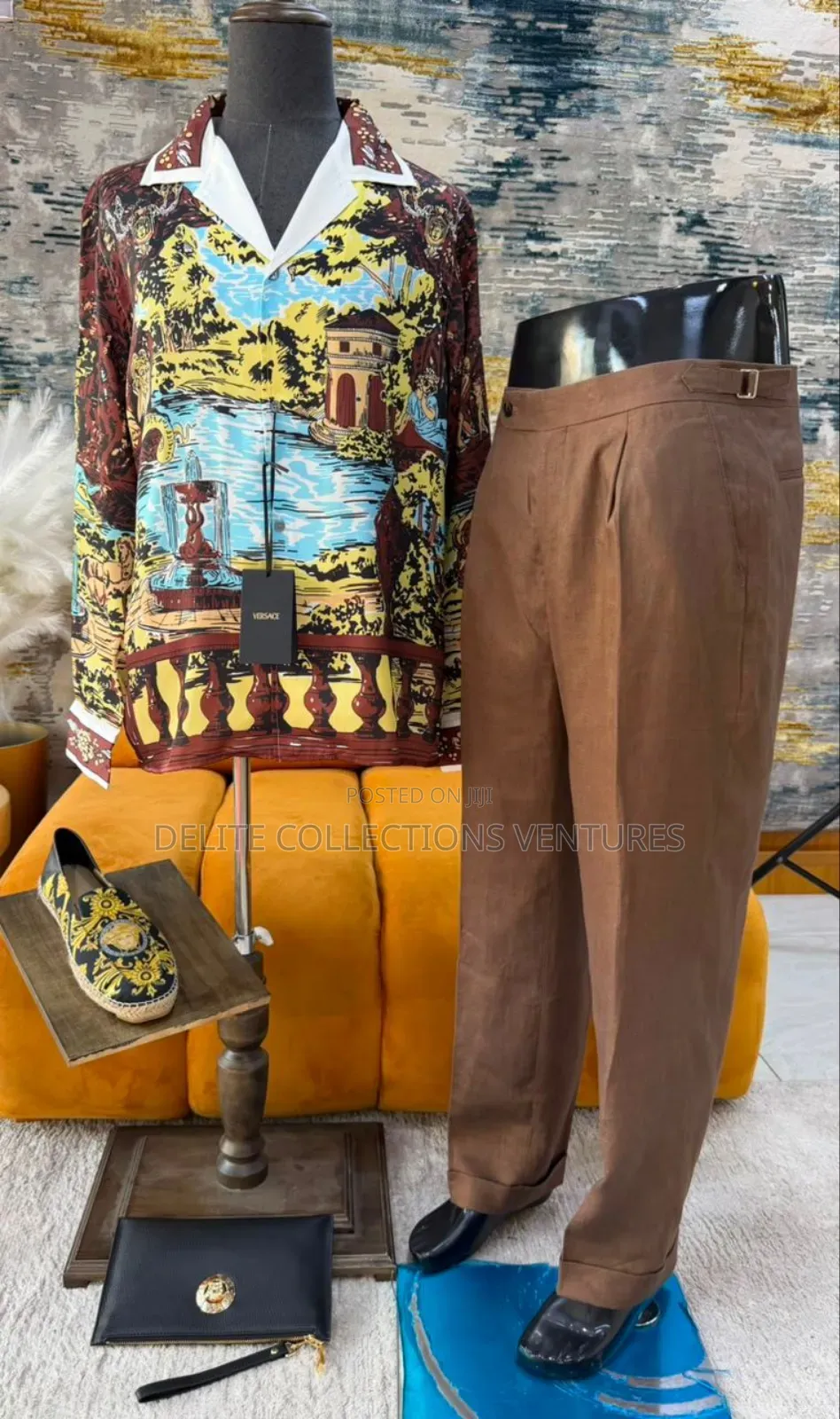 *Original Versace Pure Silk Shirt Available in Store M —— XXL