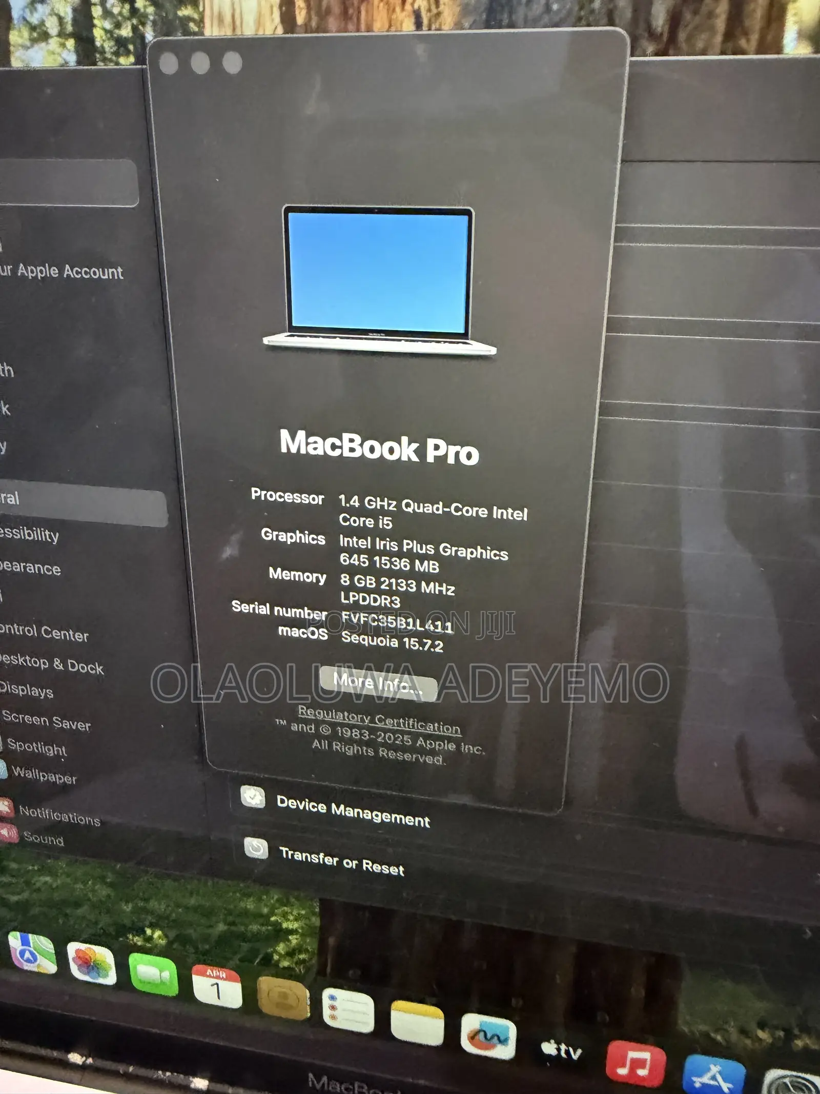 Laptop Apple MacBook Pro 2019 8GB Intel Core i5 SSD 128GB