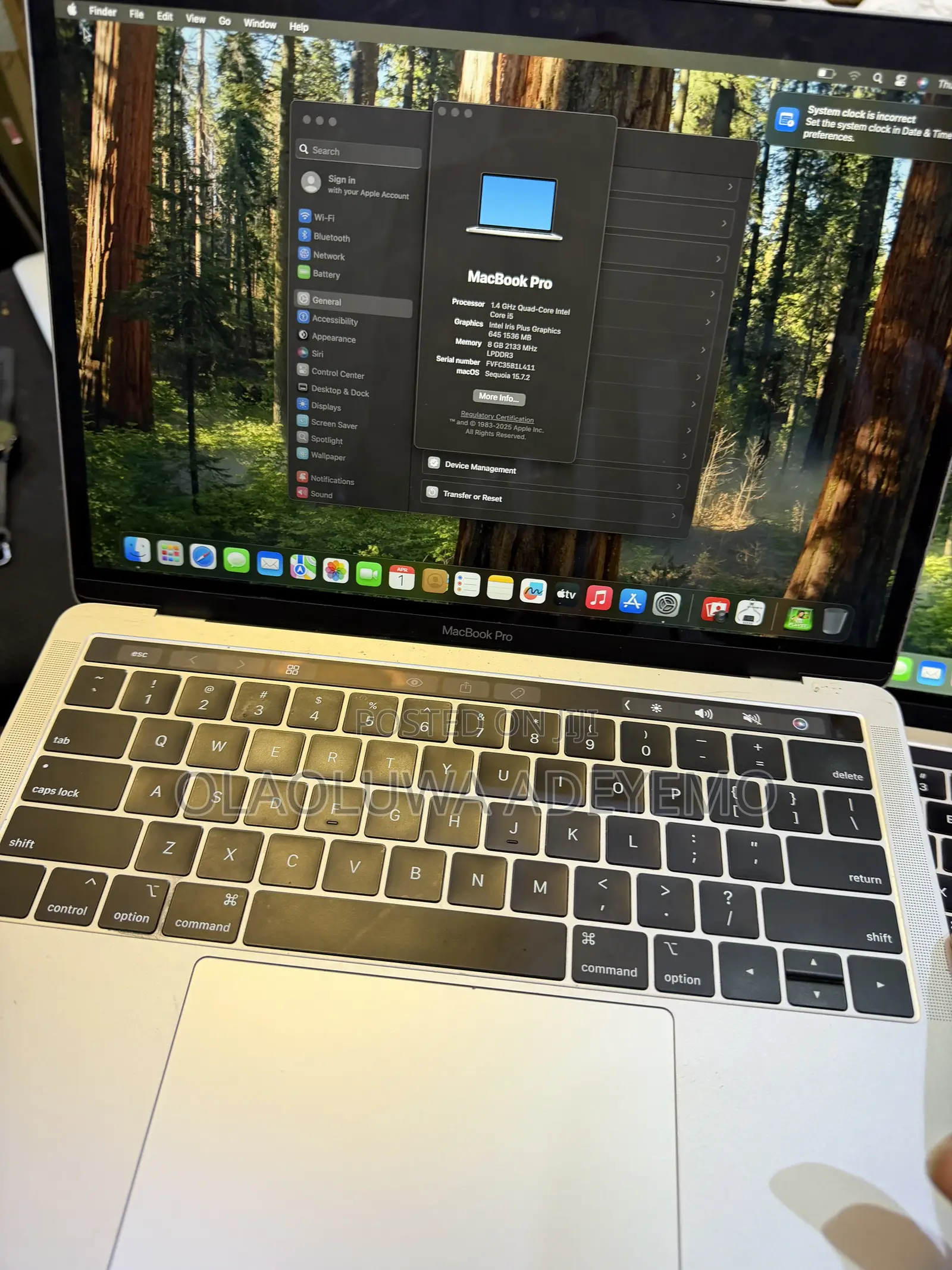 Laptop Apple MacBook Pro 2019 8GB Intel Core i5 SSD 128GB