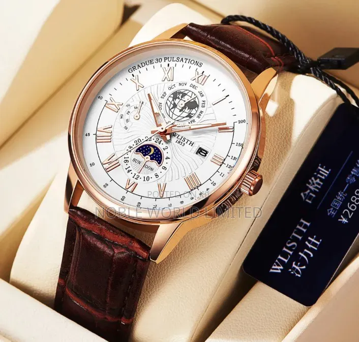 Poedagar Leather Wrist Watch Ogu 8h