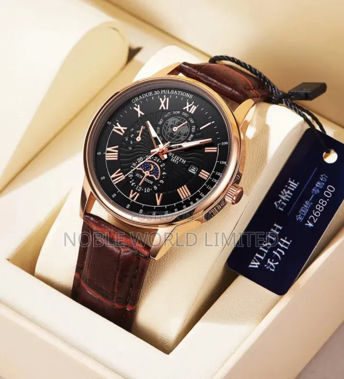 Poedagar Leather Wrist Watch Ogu 8h
