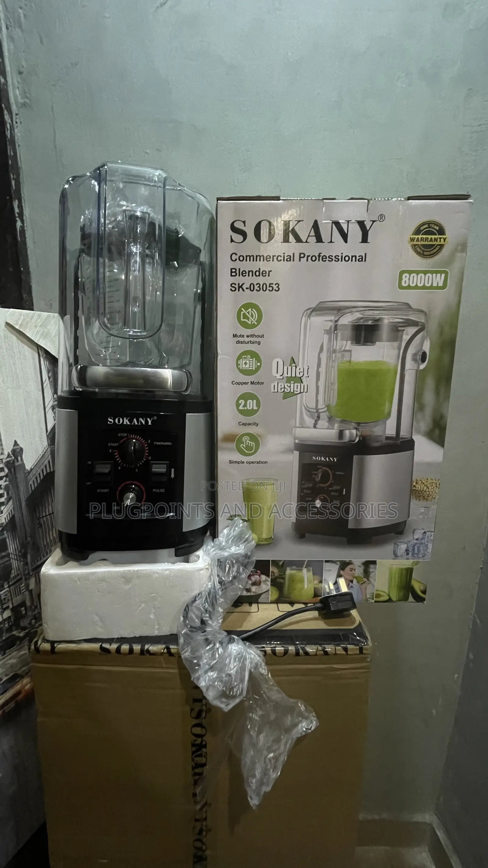 Sokany Commercial Blender 8000w Sk-03053 + Free Delivery Today Only