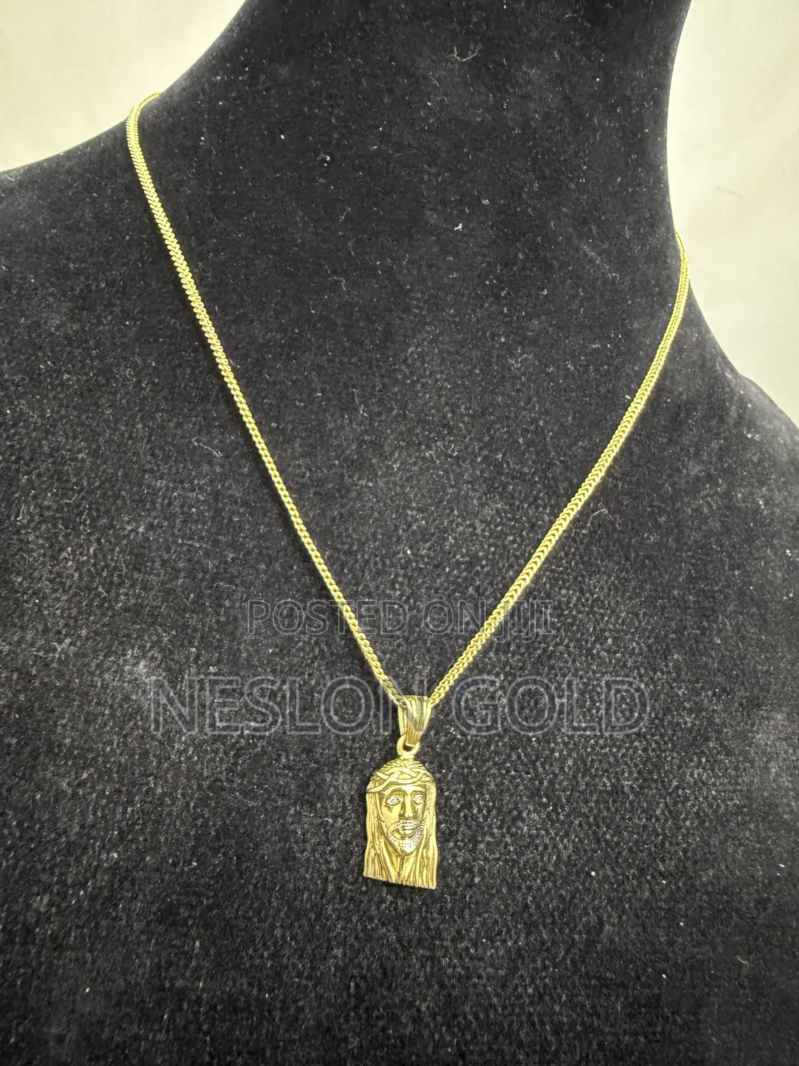 Italy 750 Tested 18karat Gold With Jesus Piece Pendant