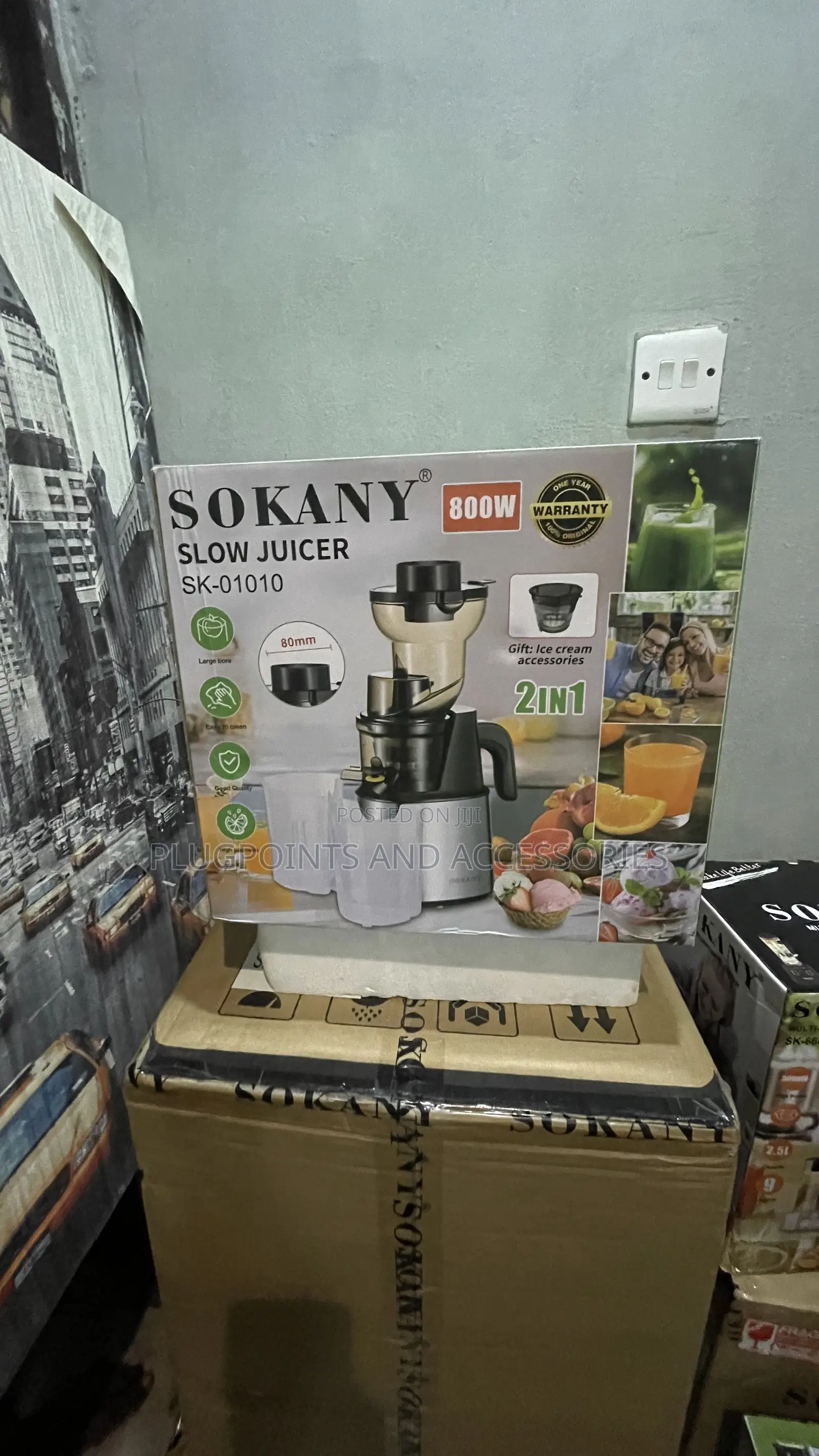 Sokany Slow Juicer + Free Ice Cream Accessory Delivery Today Only
