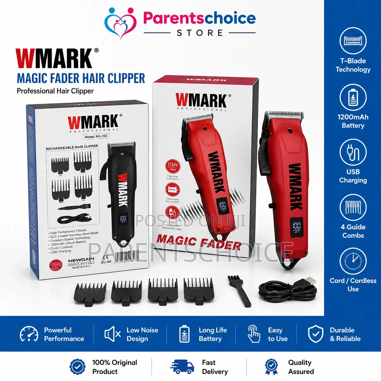 Wmark Ng-1005 Salon Series 7500 RPM Motor Blade, Hair Clipper