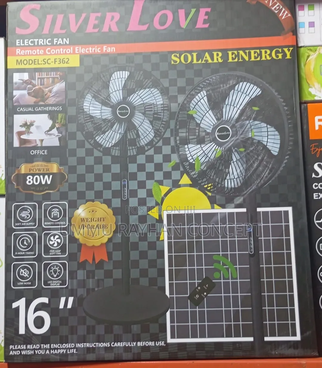 Silver Love 16-Inches Rechargeable Solar Standing /Floor Fan(Remote)